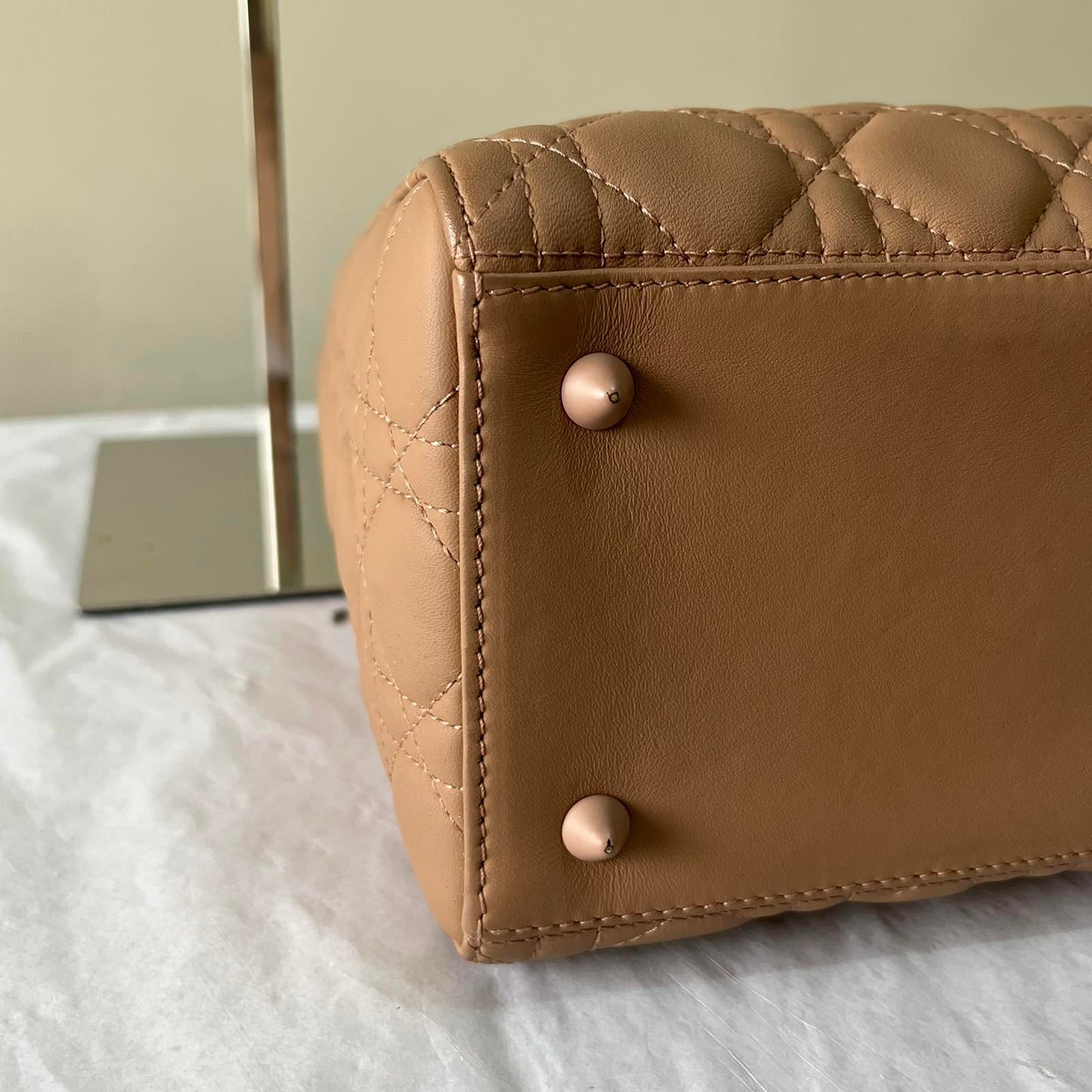 Dior Lady Dior My ABCDior Bag Beige β 7.9"H x 9.4"L x 4.3"W