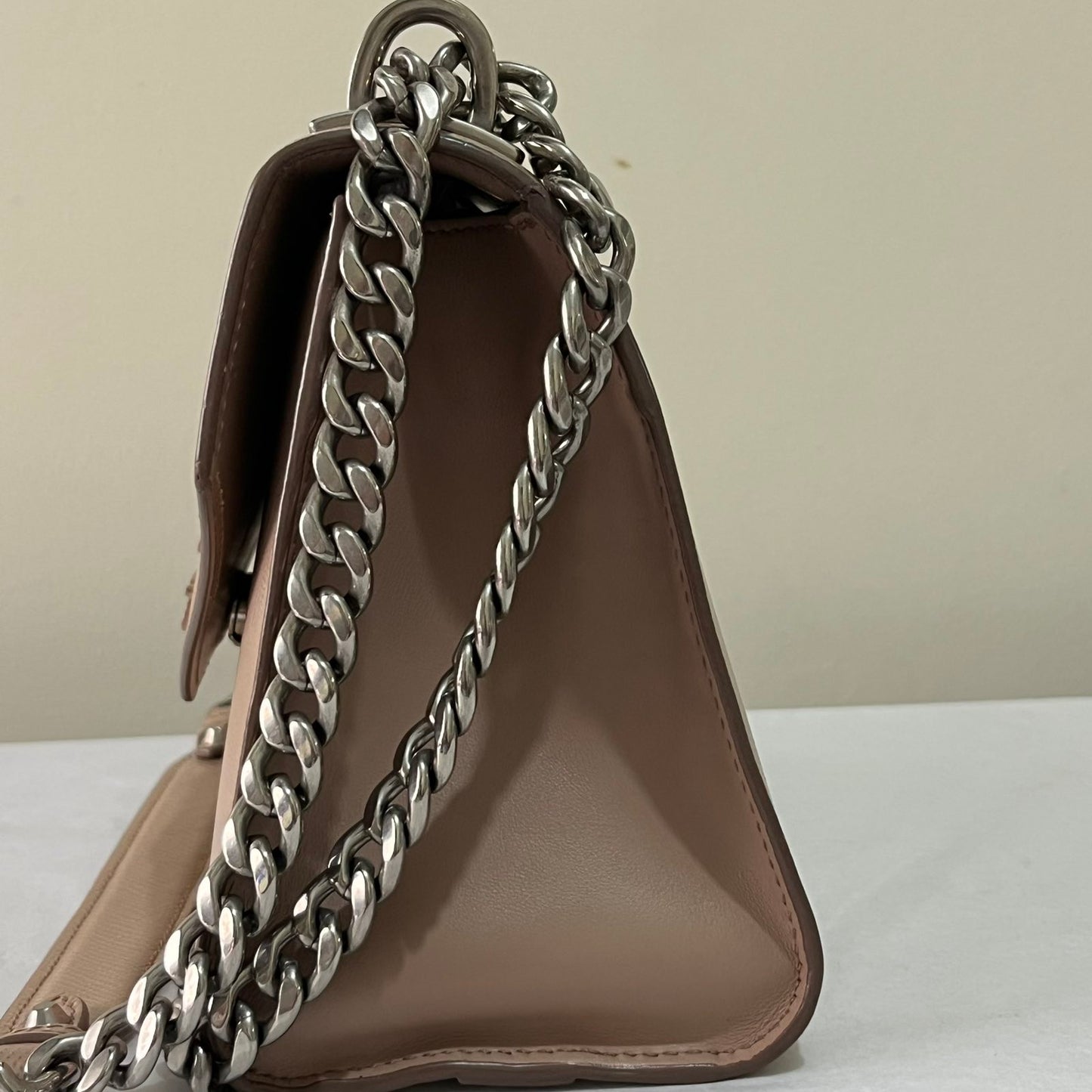 Prada Saffiano Small Pink Beige β 7.5"H x 10"L x 4.5"W