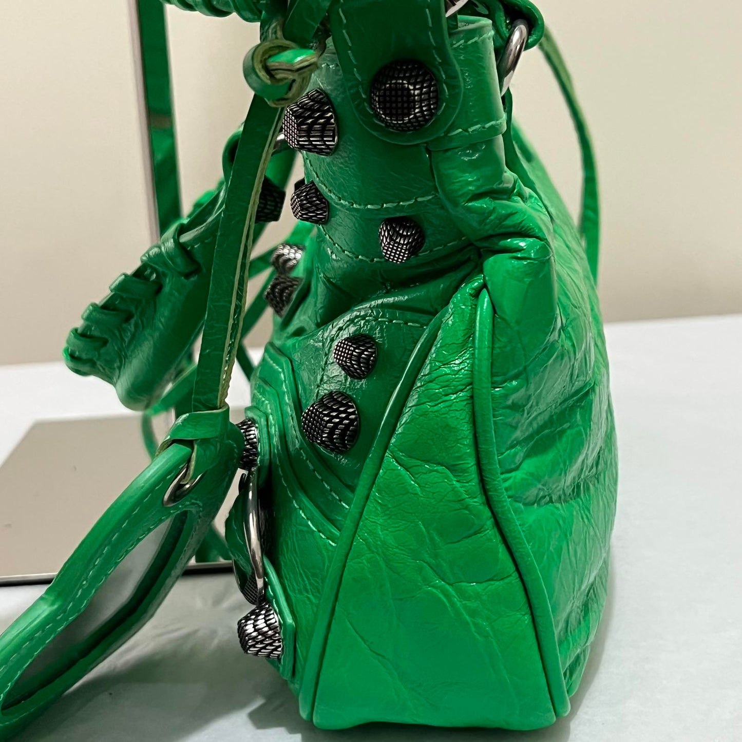 Balenciaga Neo Cagole Mini Green – 5.1"H x 9.8"L x 3.9"W