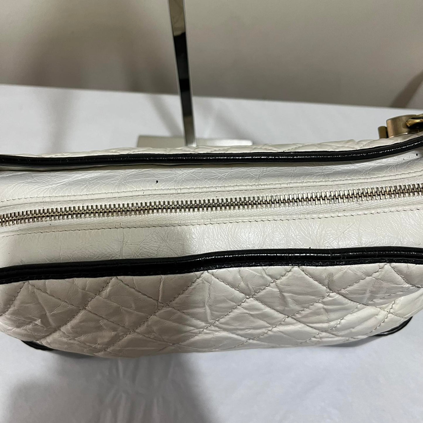 Chanel Gabrielle Medium Black and White β 8"H x 11"L x 3.5"W