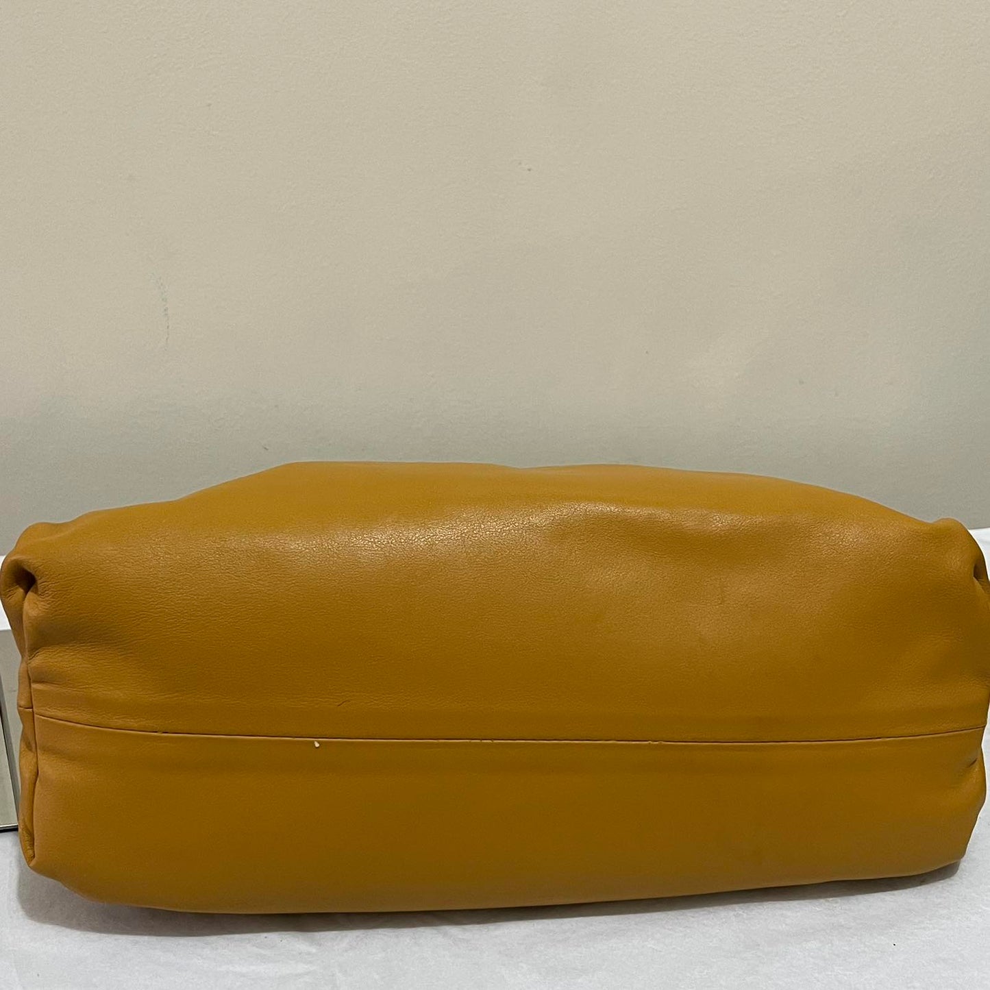 Bottega Veneta Pouch Chain Mustard – 7"H x 11"L x 3.5"W