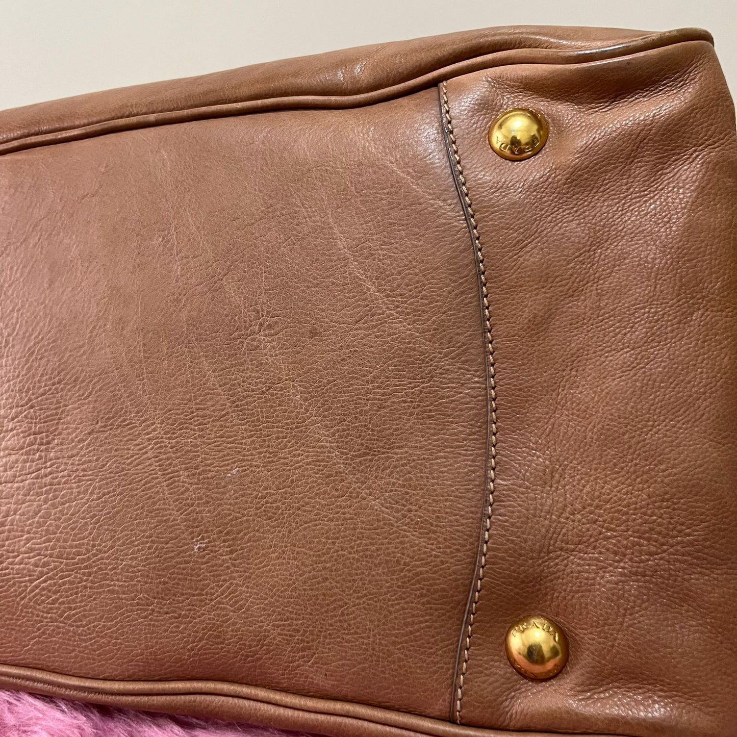 Prada Vitello Daino 2-way Brown – 10"H x 13"L x 6"W
