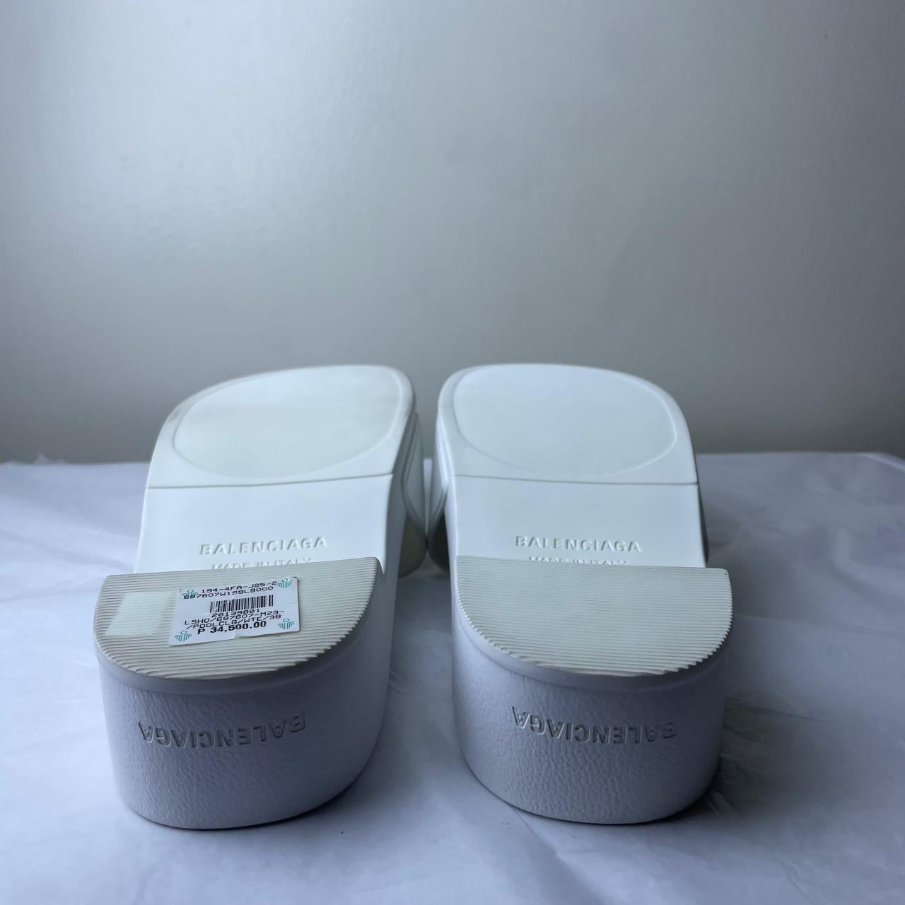 Balenciaga White Pool Sandals Size 38