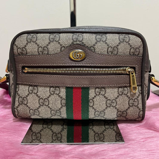 Gucci Mini Ophidia Crossbody Bag – Beige and Ebony Canvas