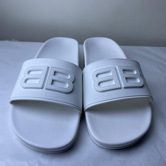 Balenciaga White Pool Sandals Size 38