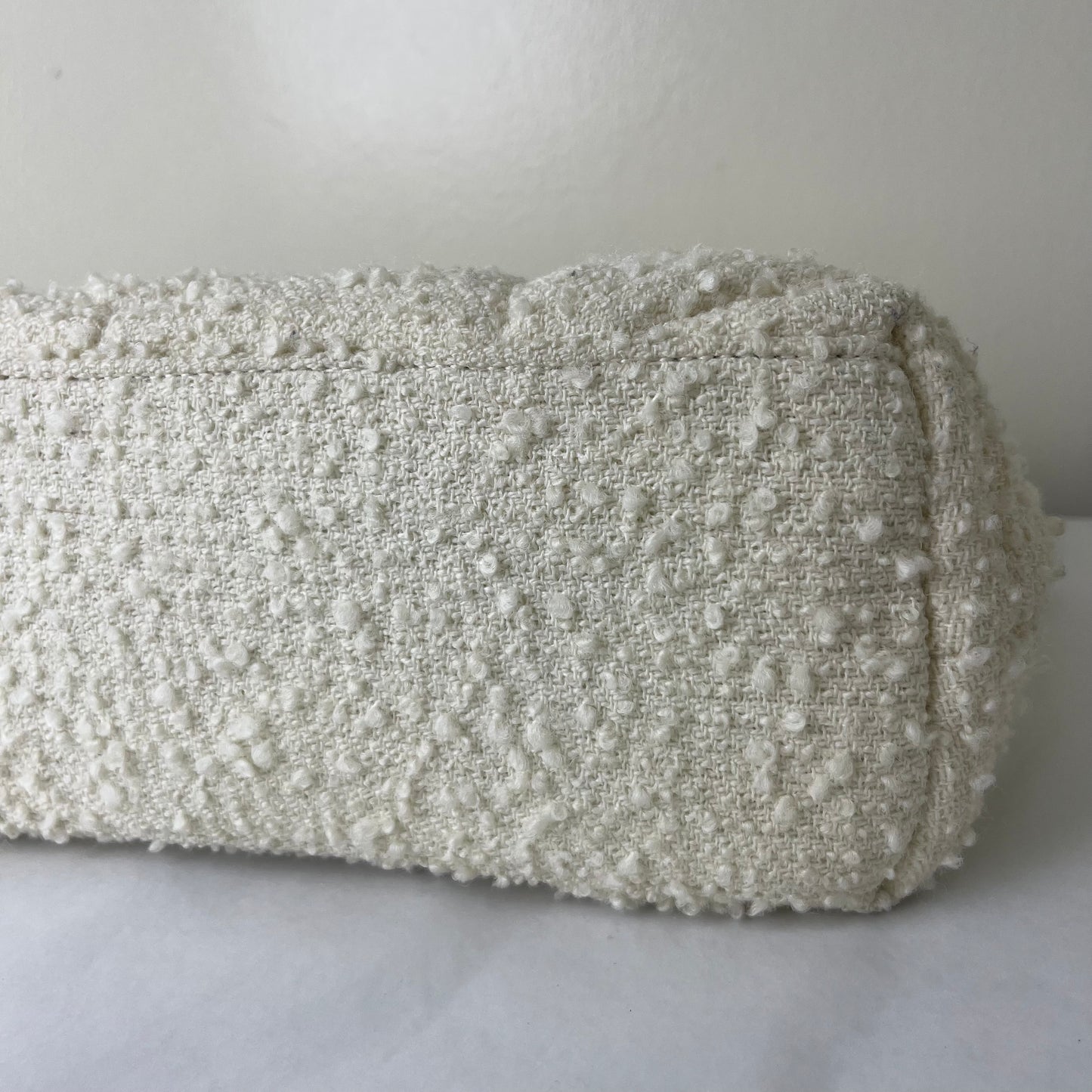 YSL Loulou Medium Tweed White – 9.1"H x 12.2"L x 4.3"W