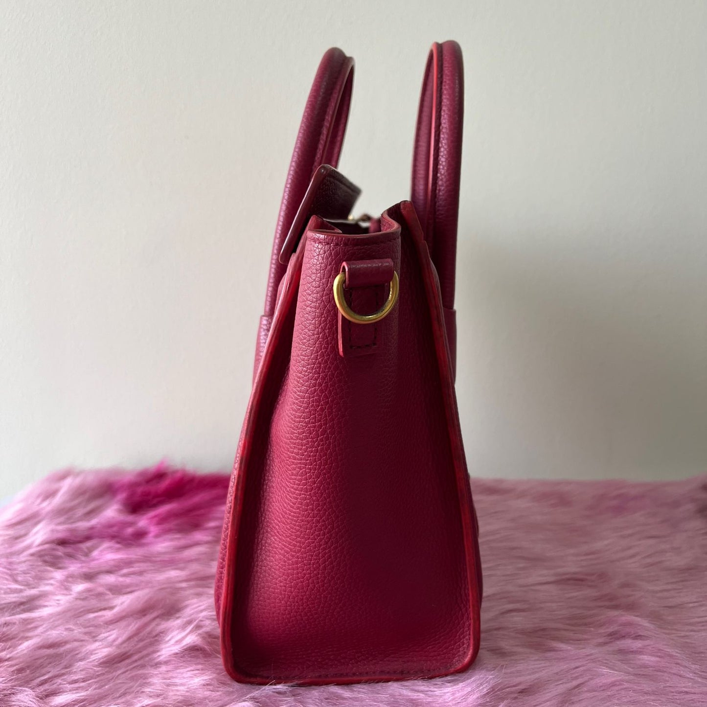 Celine Nano Luggage Fuschia – 8"H x 8"L x 4"W
