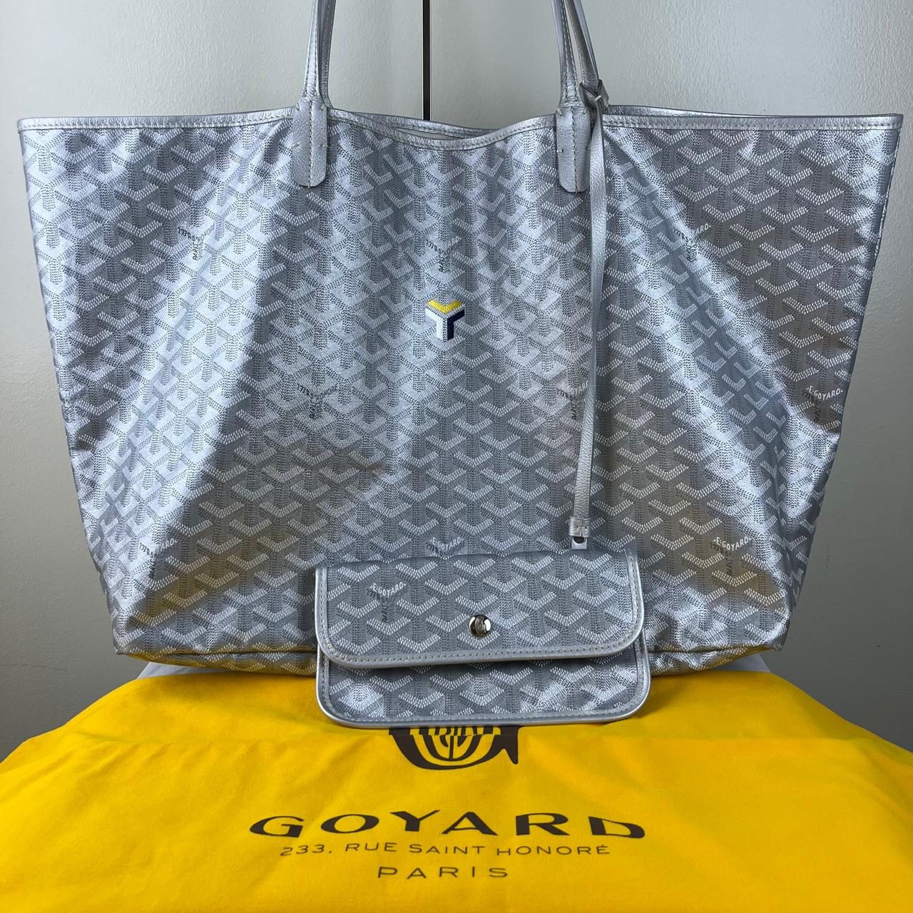 Goyard St. Louis GM Tote – Silver – 13"H x 23"L x 7"W