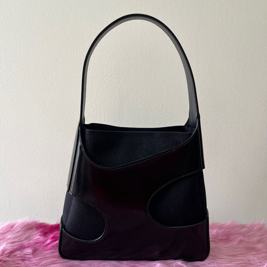Ferragamo Cut-out Shoulder Bag – 9"H x 12"L x 4"W