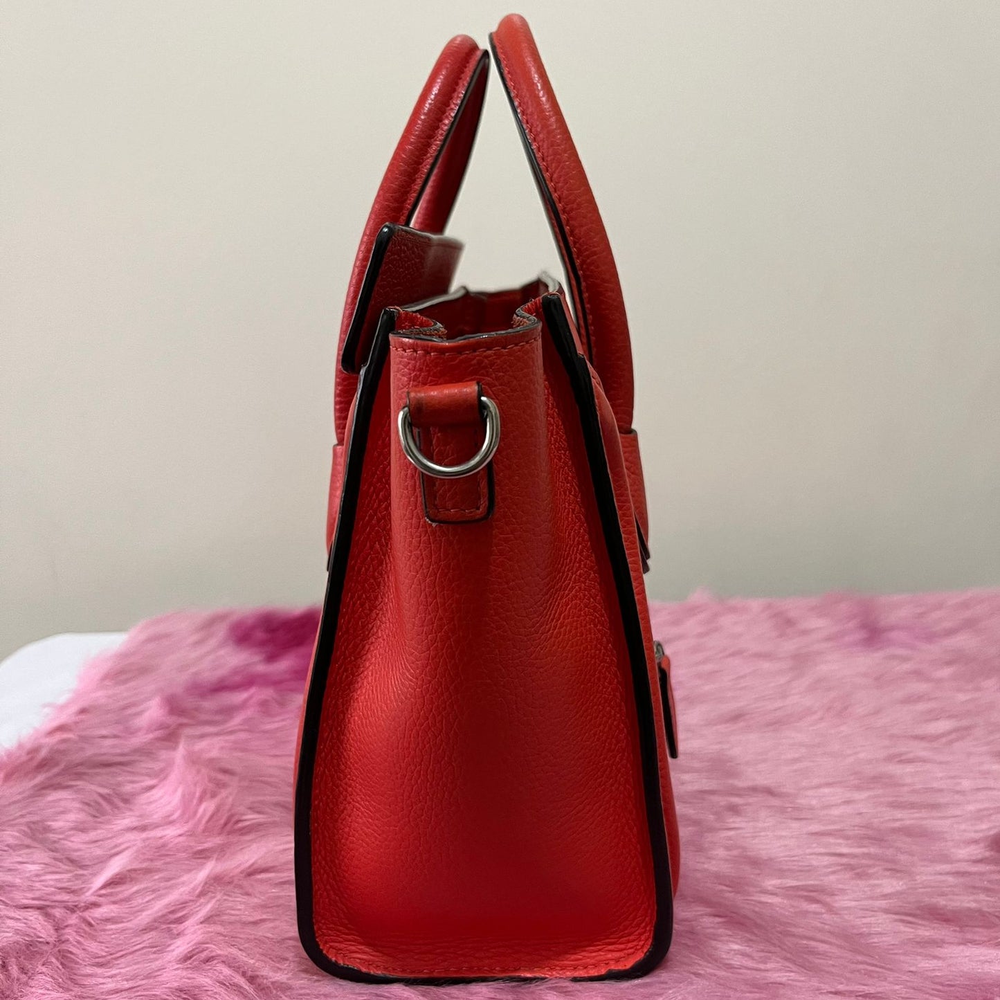 Celine Nano Luggage Red – 8"H x 8"L x 4"W