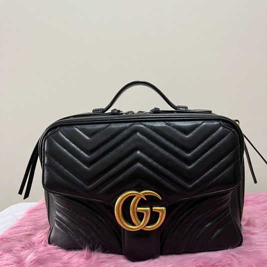 Gucci Marmont Large Black – 7"H x 12"L x 4"W