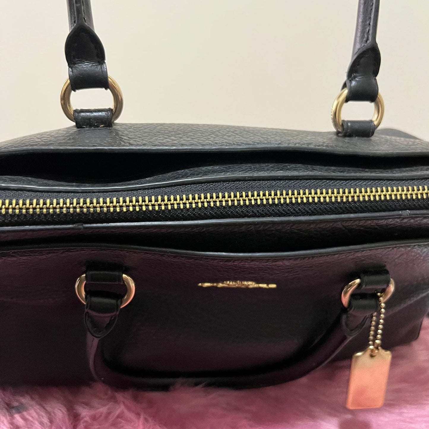 Coach Mia Satchel Black – 8"H x 11"L x 4.5"W