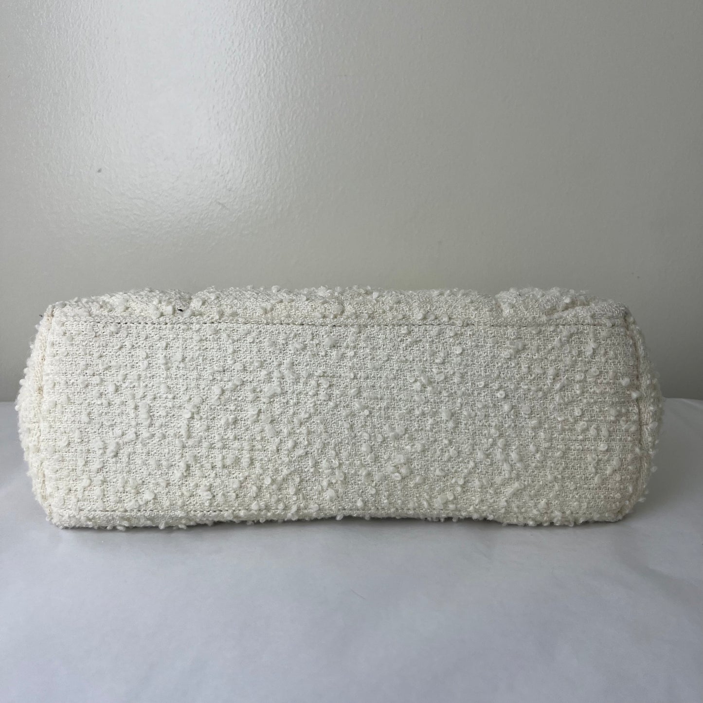 YSL Loulou Medium Tweed White – 9.1"H x 12.2"L x 4.3"W