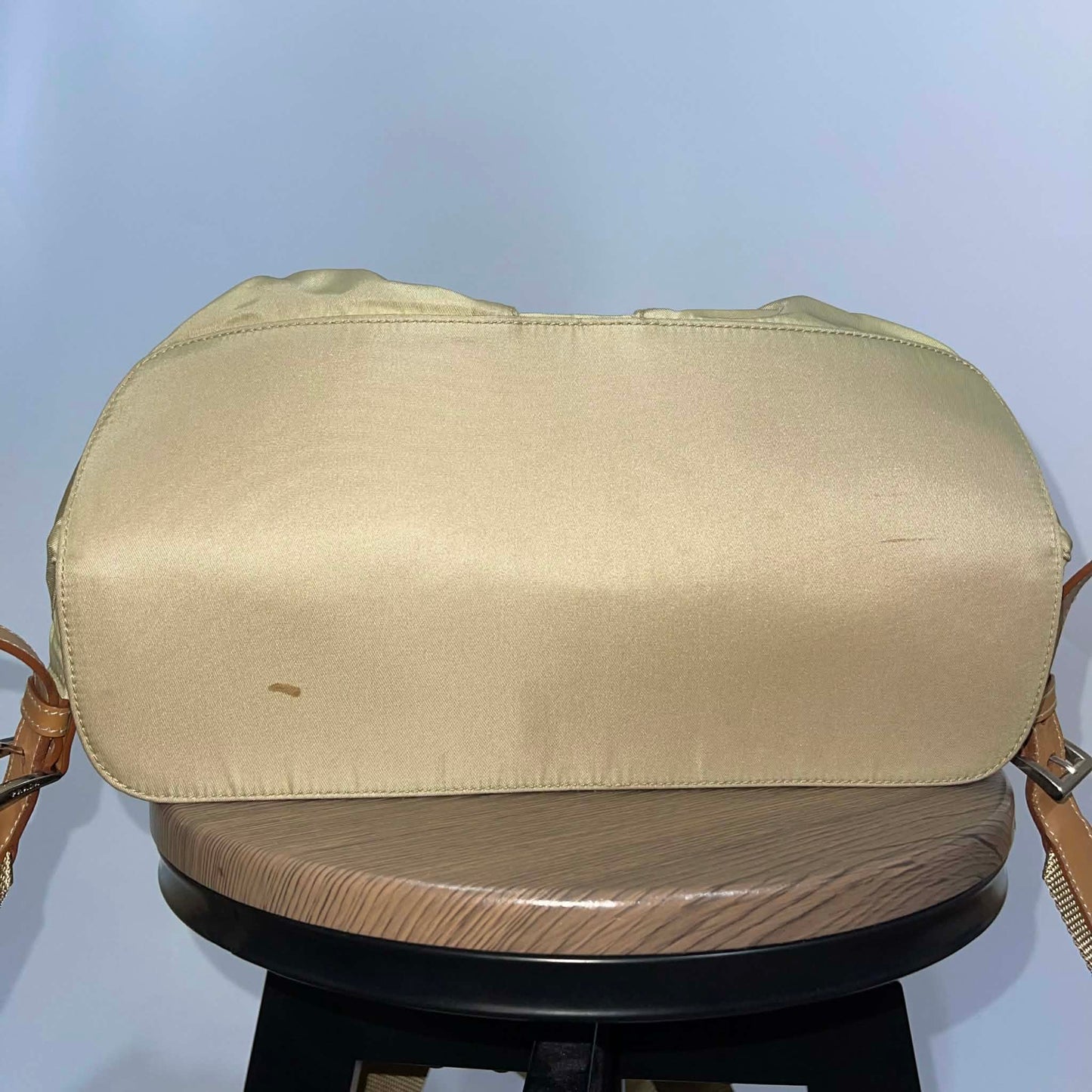 Prada Nylon Backpack Khaki with Leather Trim