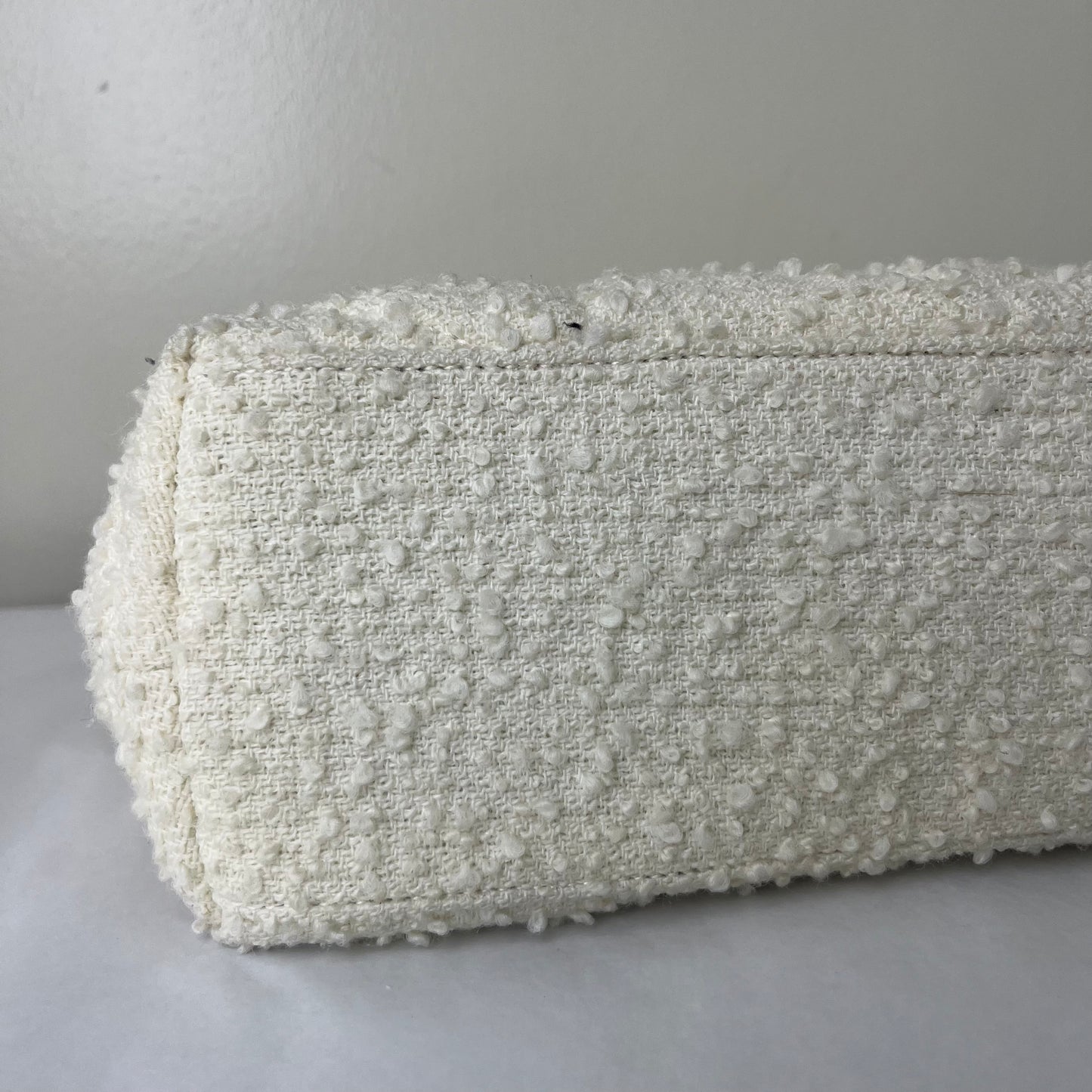 YSL Loulou Medium Tweed White – 9.1"H x 12.2"L x 4.3"W