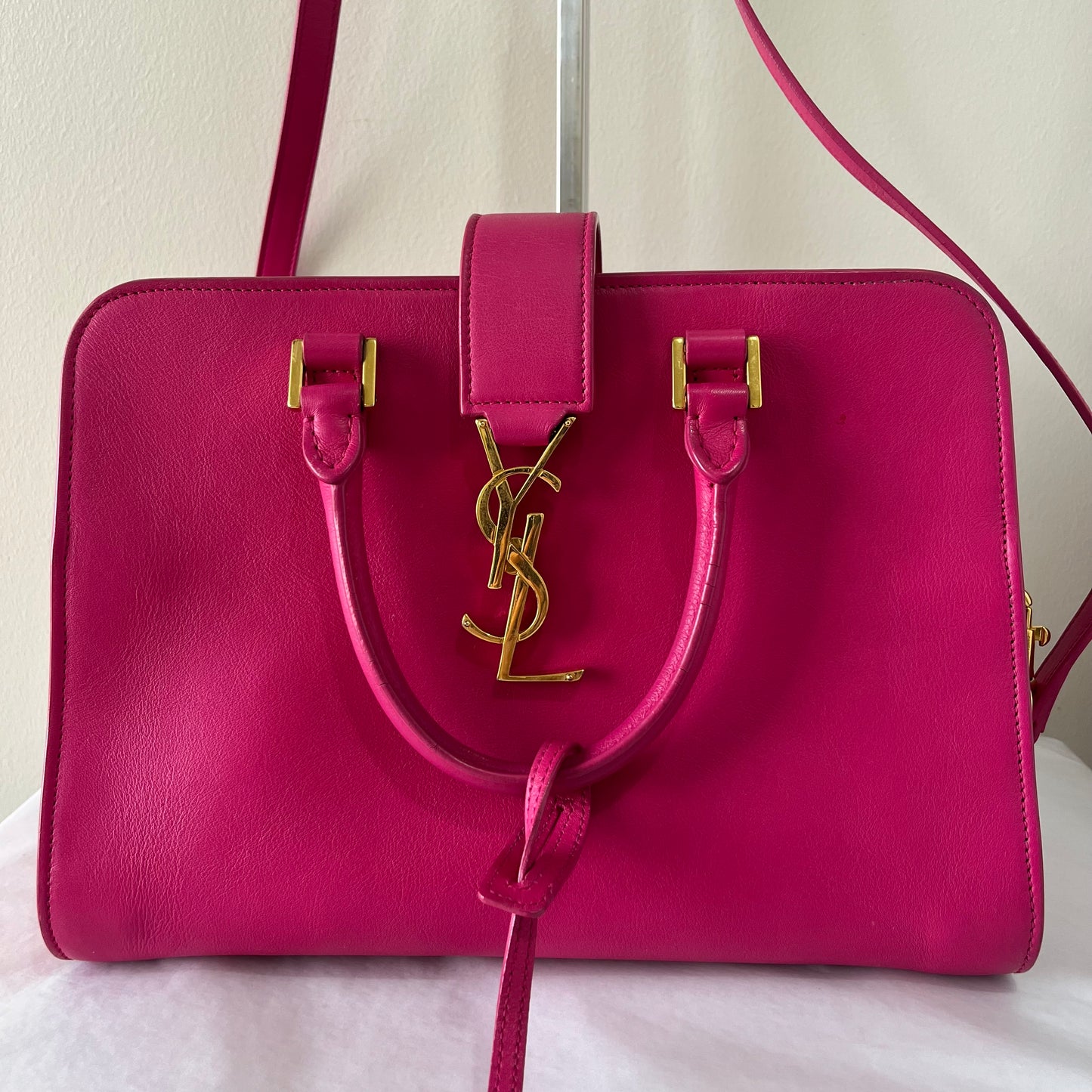 YSL Cabas Chyc Small Hot Pink – 8"H x 10"L x 3"W