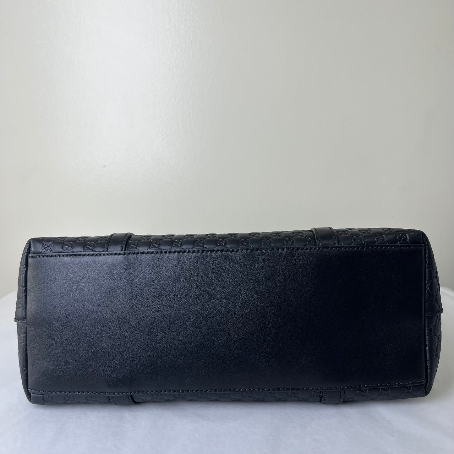 Gucci Guccissima Tote Black Leather – 10.6"H x 13.8"L x 5.5"W