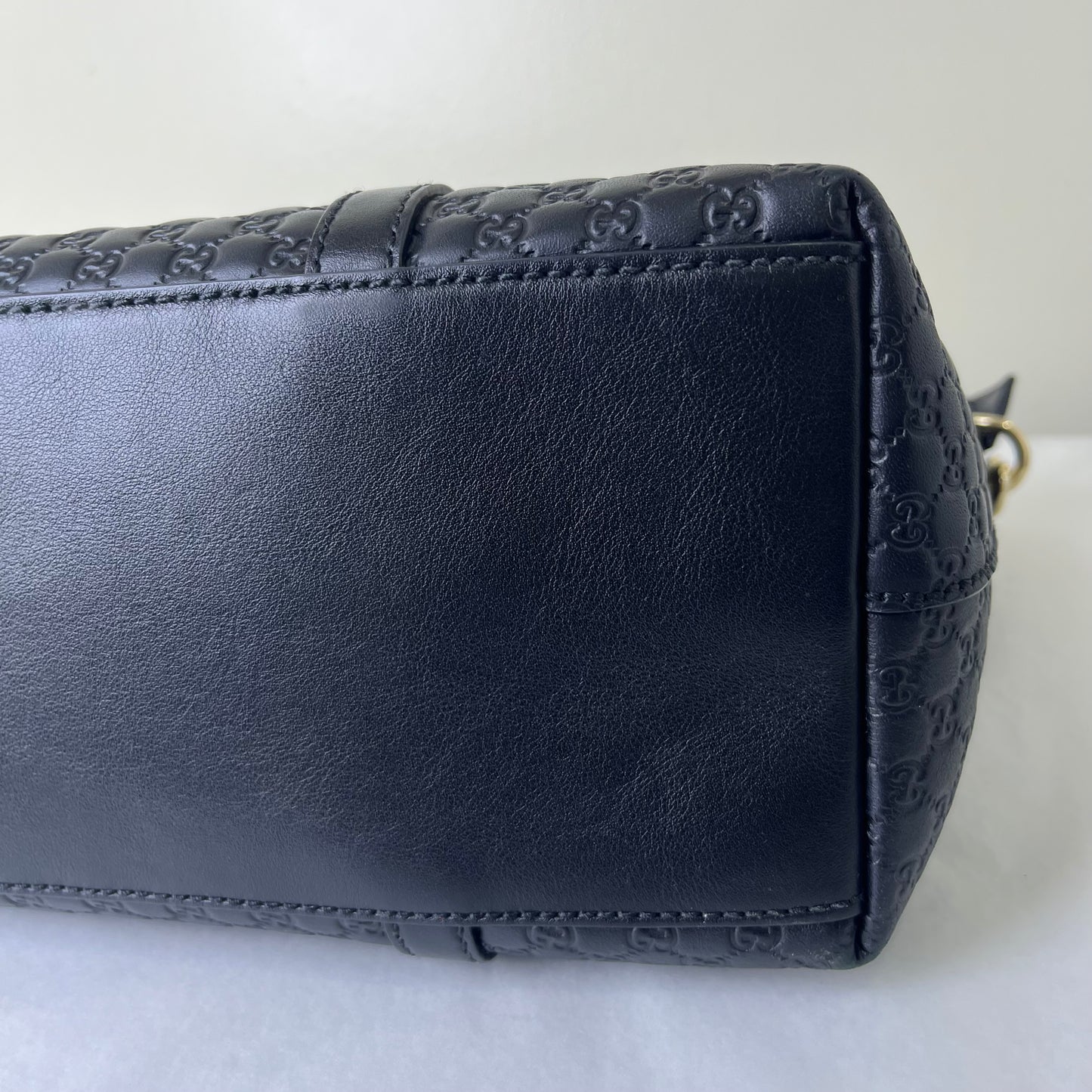 Gucci Guccissima Tote Black Leather – 10.6"H x 13.8"L x 5.5"W