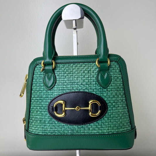 Gucci Horsebit Mini Top Handle Green – 6.3"H x 7.9"L x 2.4"W