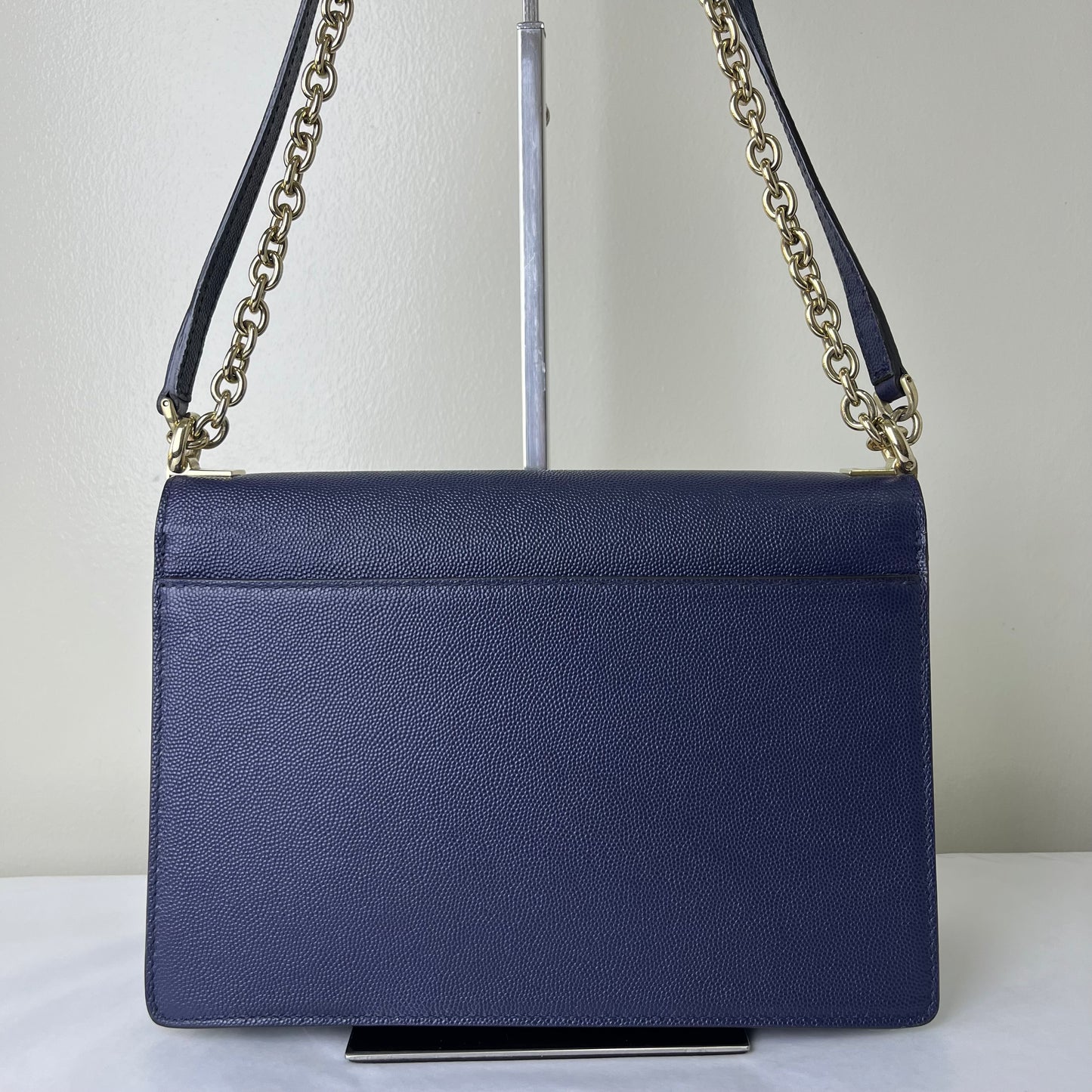 Furla Saffiano Crossbody Navy Blue – 5.3"H x 7.9"L x 1.6"W