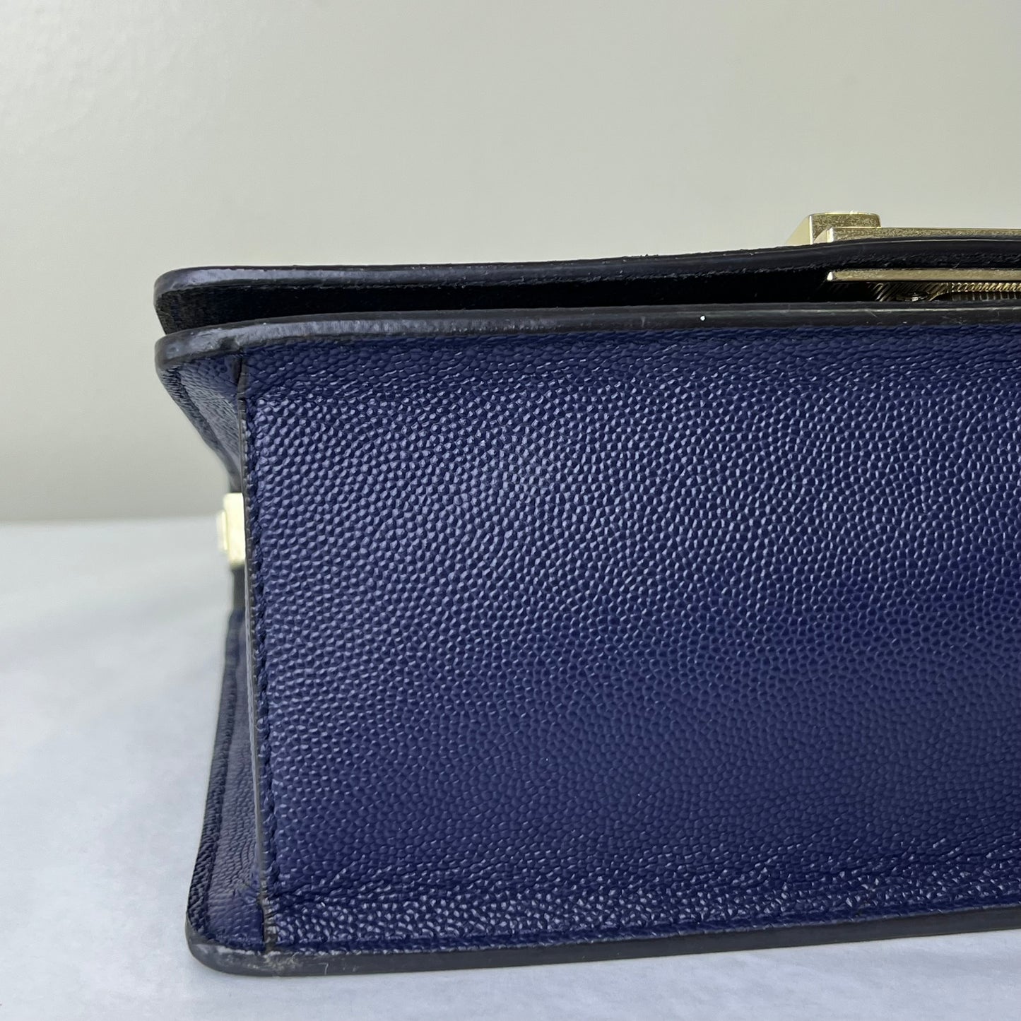 Furla Saffiano Crossbody Navy Blue – 5.3"H x 7.9"L x 1.6"W