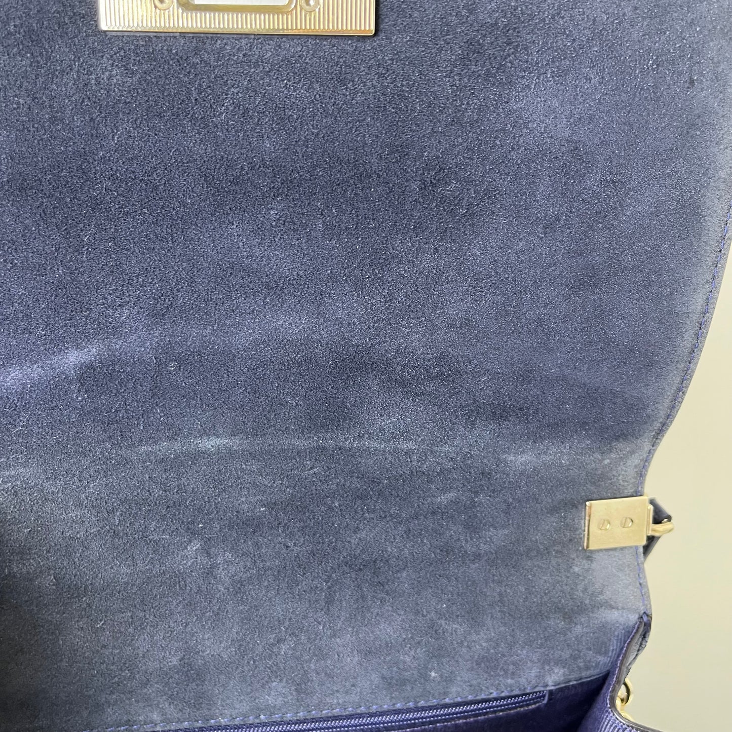 Furla Saffiano Crossbody Navy Blue – 5.3"H x 7.9"L x 1.6"W
