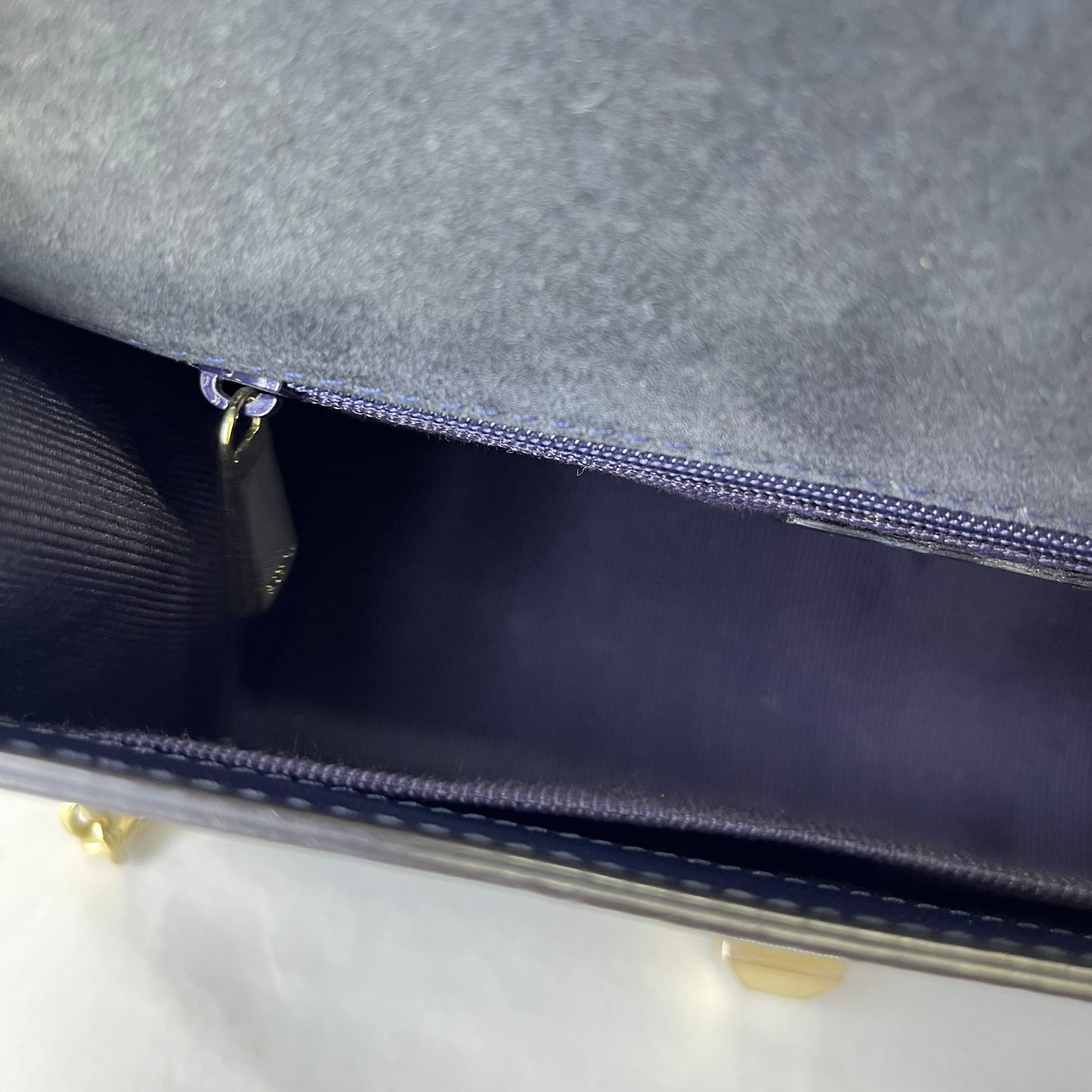 Furla Saffiano Crossbody Navy Blue – 5.3"H x 7.9"L x 1.6"W
