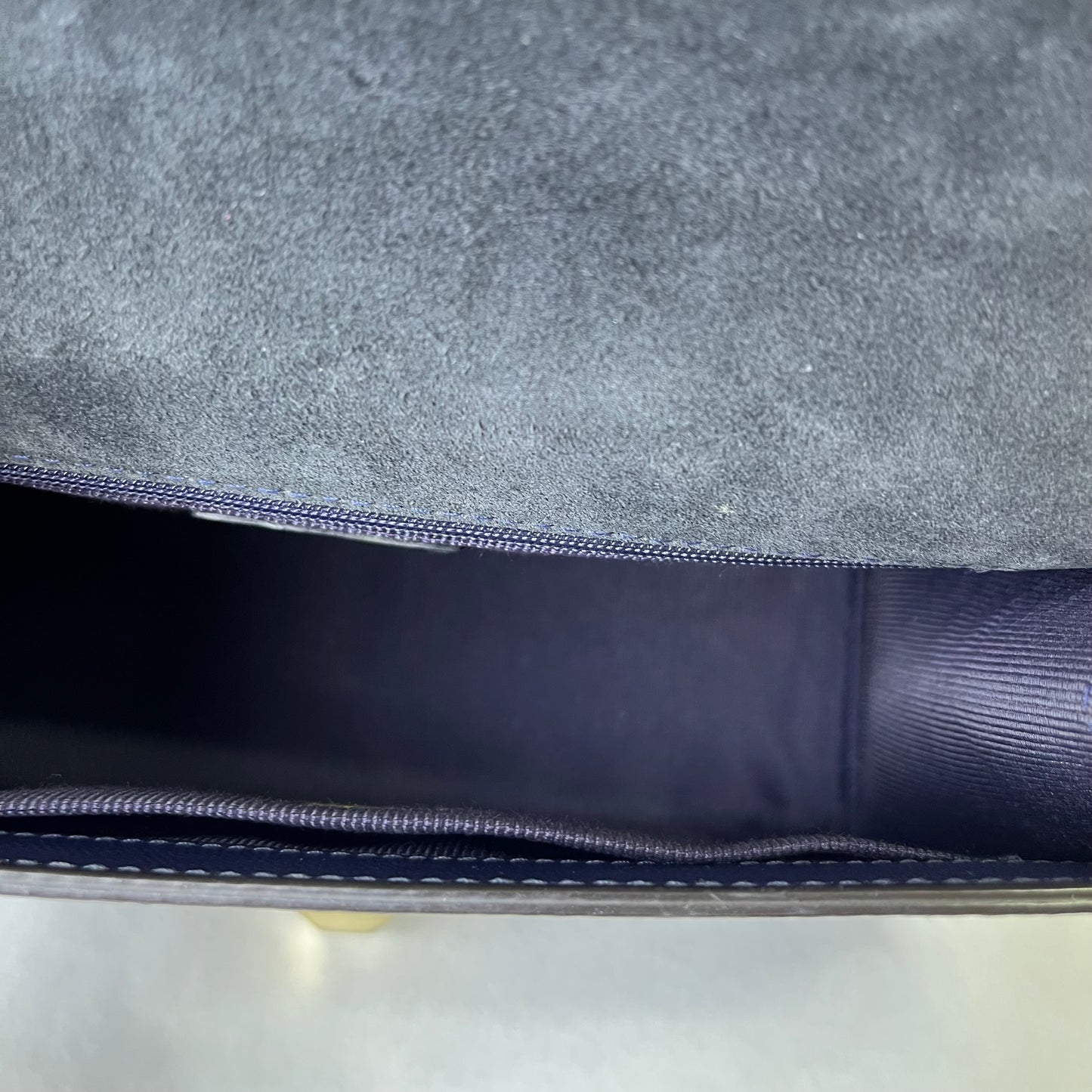 Furla Saffiano Crossbody Navy Blue – 5.3"H x 7.9"L x 1.6"W