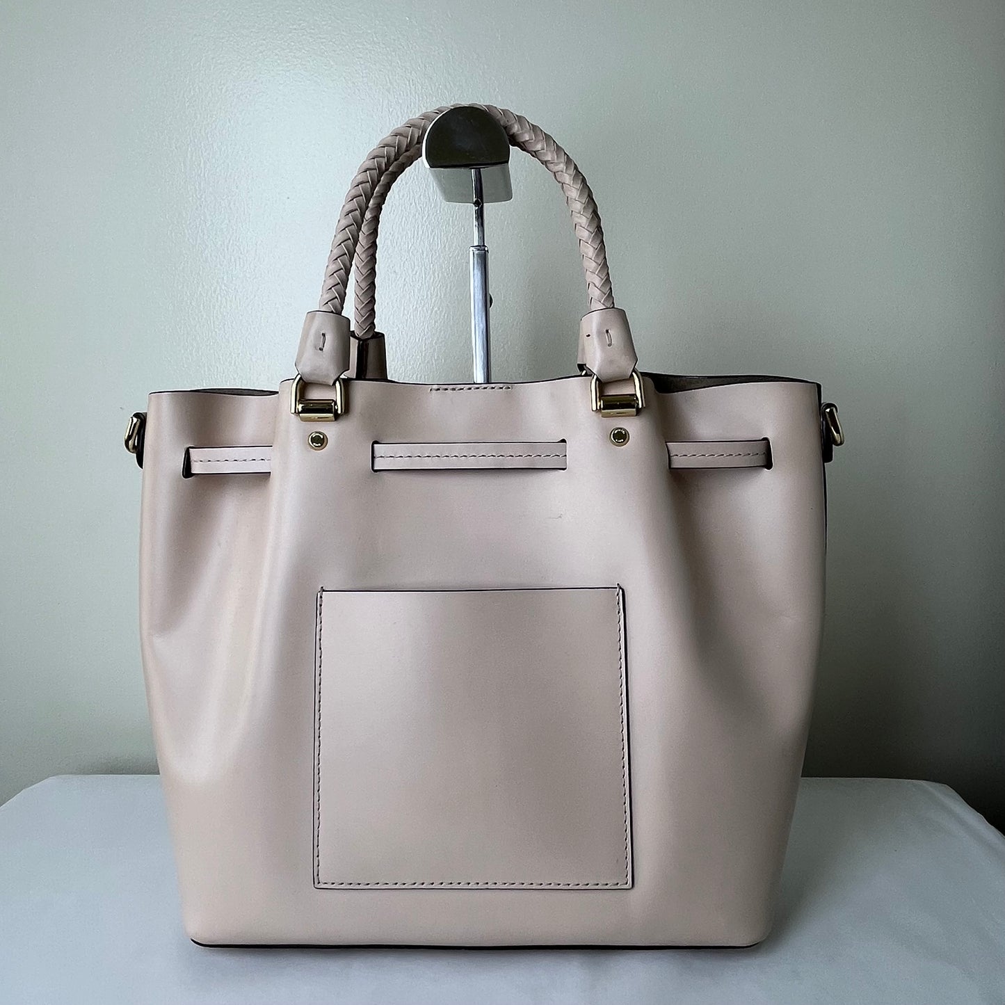 Michael Kors Bucket Bag Beige – 10"H x 9"L x 5"W