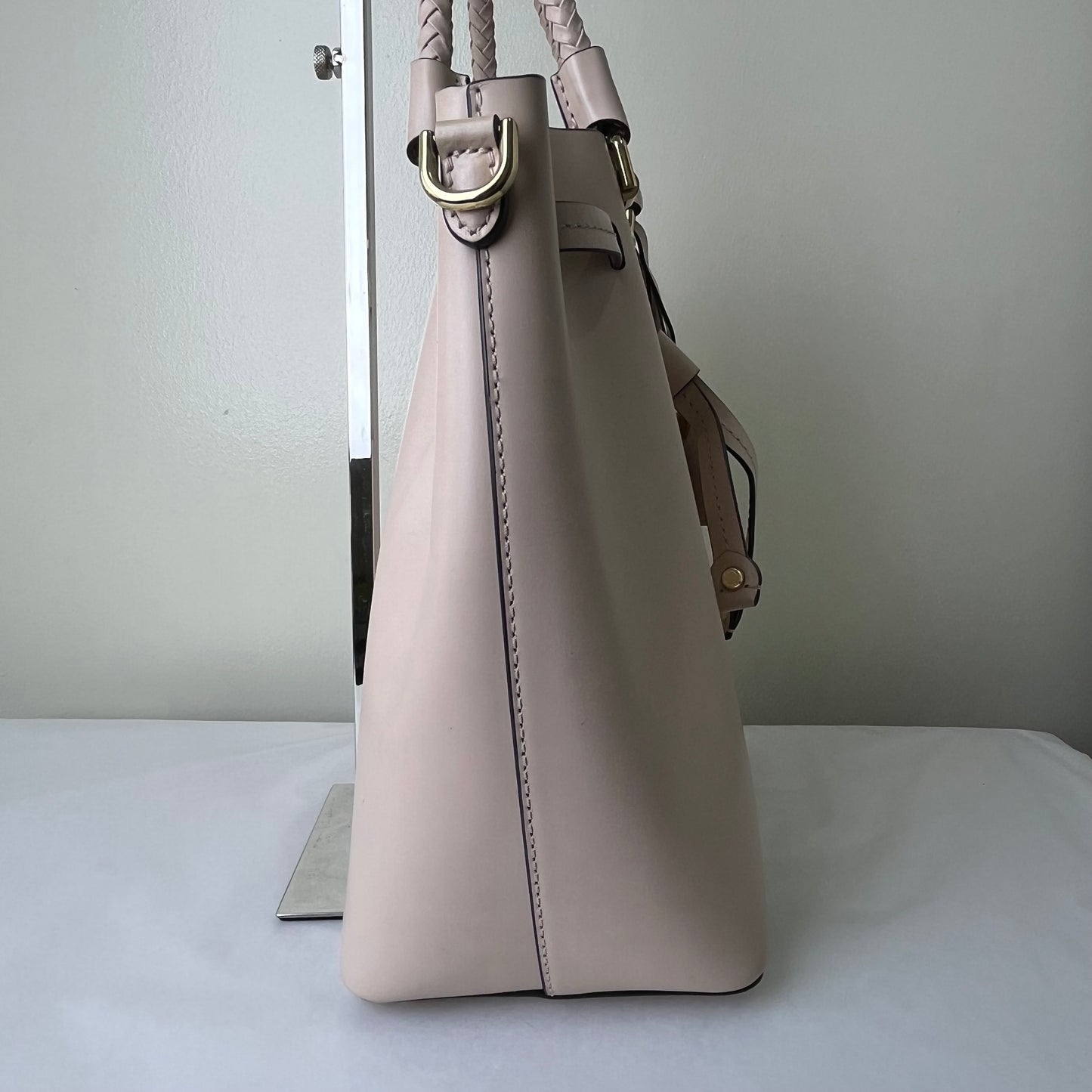 Michael Kors Bucket Bag Beige – 10"H x 9"L x 5"W