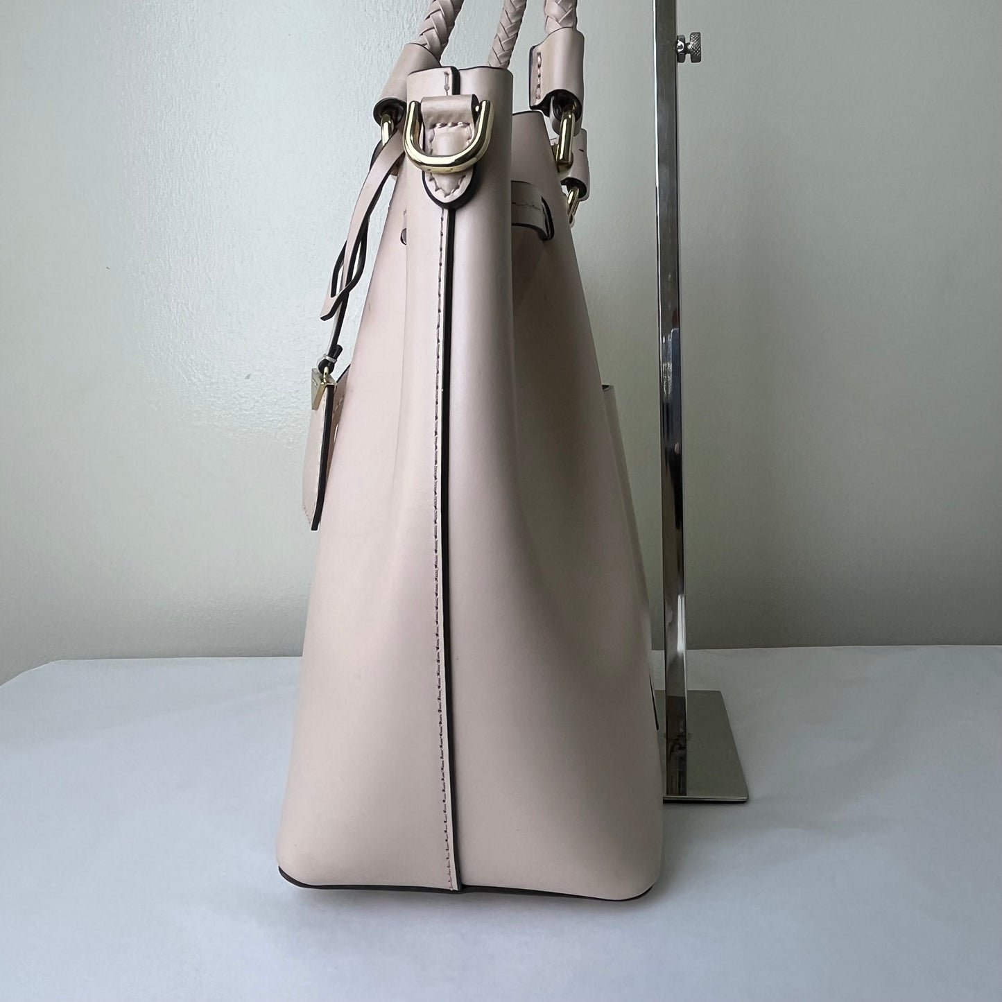 Michael Kors Bucket Bag Beige – 10"H x 9"L x 5"W