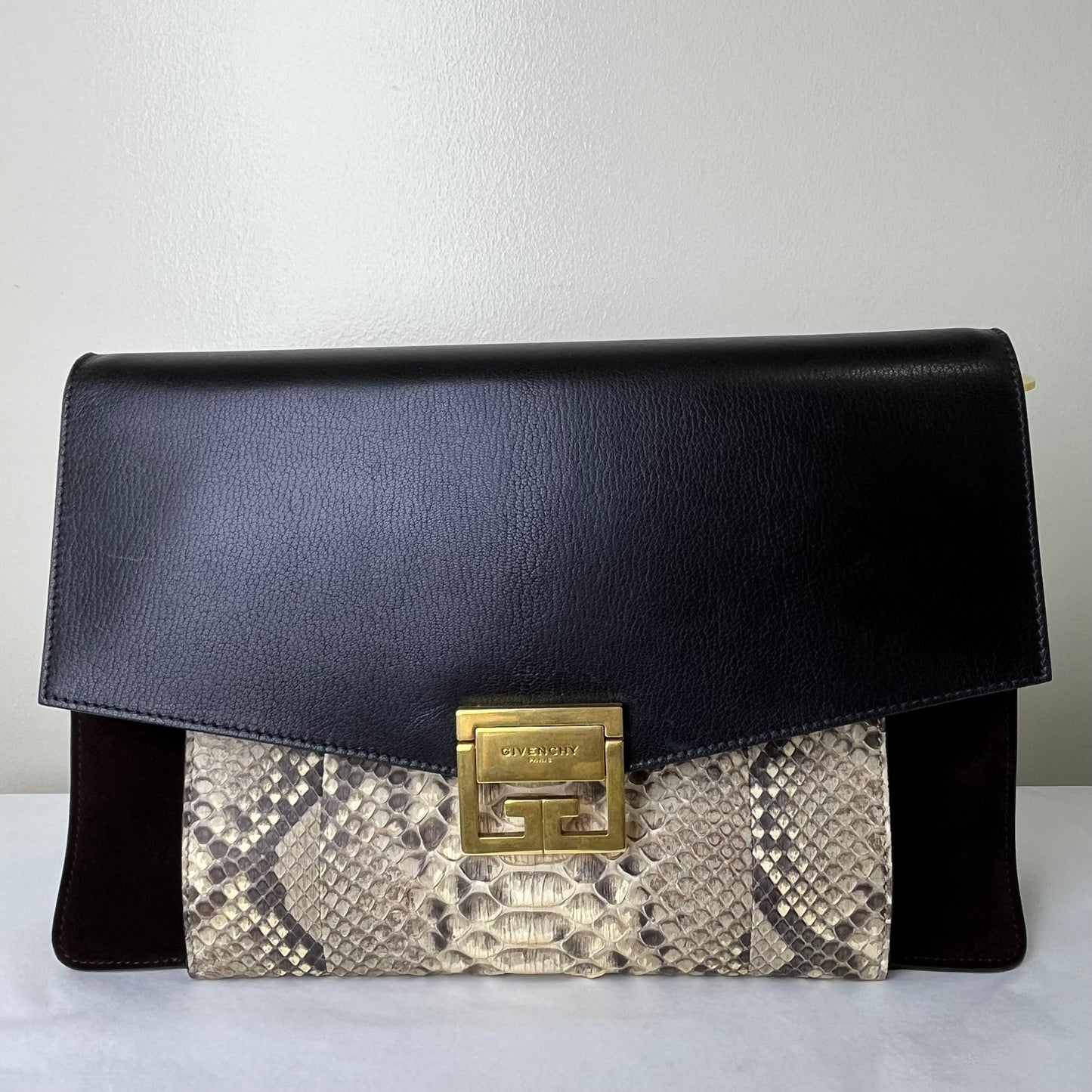 Givenchy GV3 Large Snake Skin – 8.3"H x 10.2"L x 3.9"W