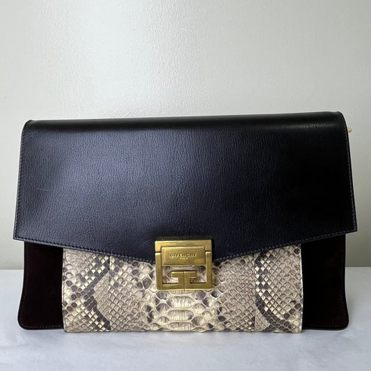 Givenchy GV3 Large Snake Skin – 8.3"H x 10.2"L x 3.9"W