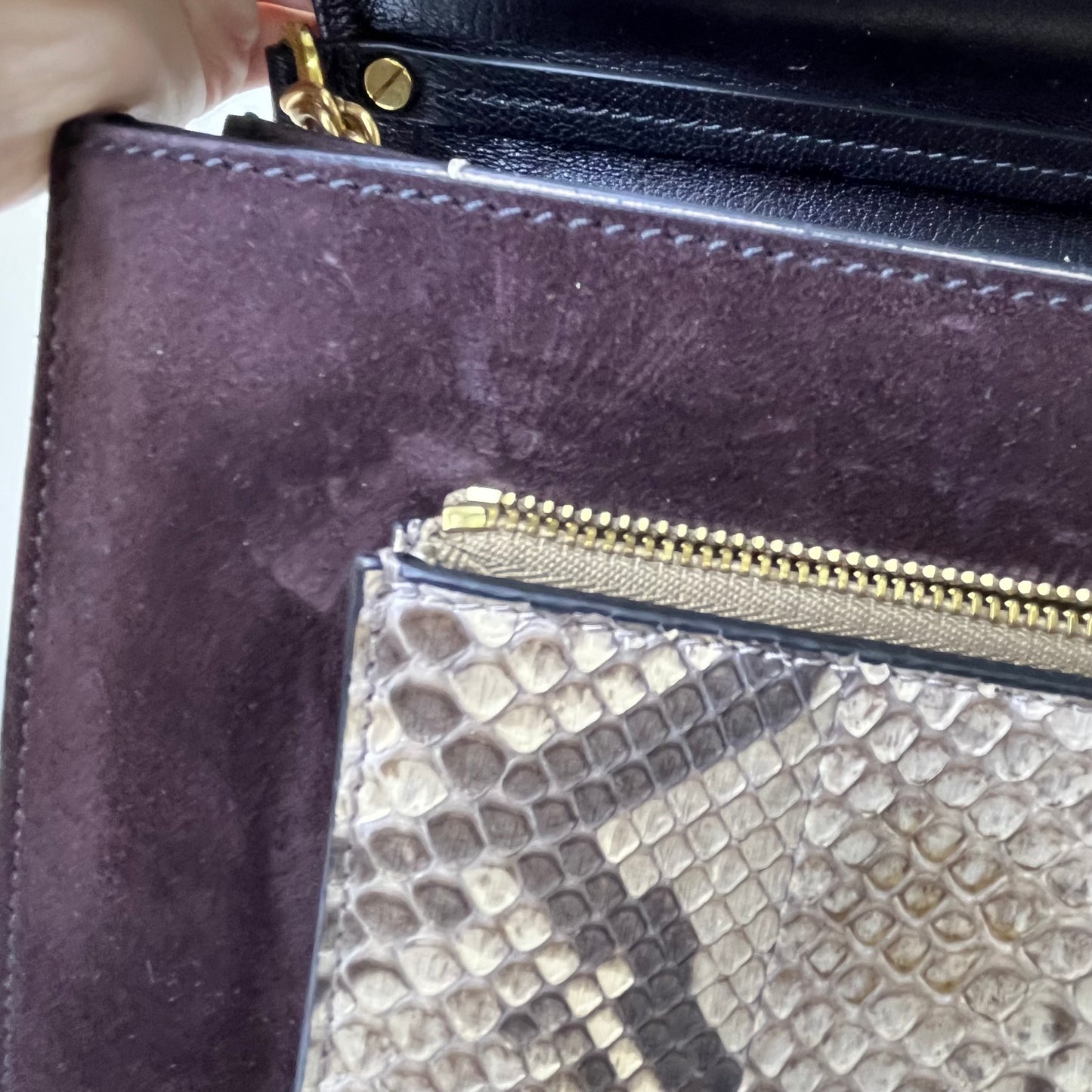 Givenchy GV3 Large Snake Skin – 8.3"H x 10.2"L x 3.9"W