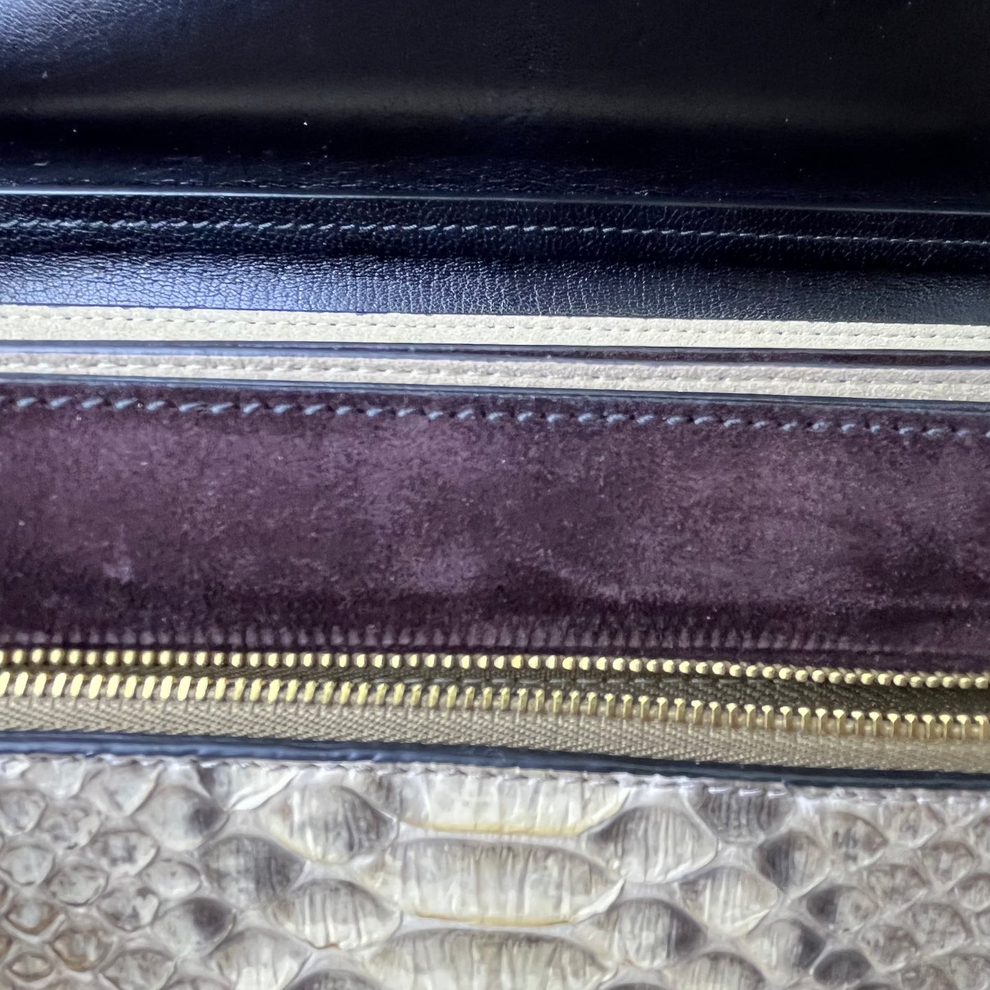 Givenchy GV3 Large Snake Skin – 8.3"H x 10.2"L x 3.9"W