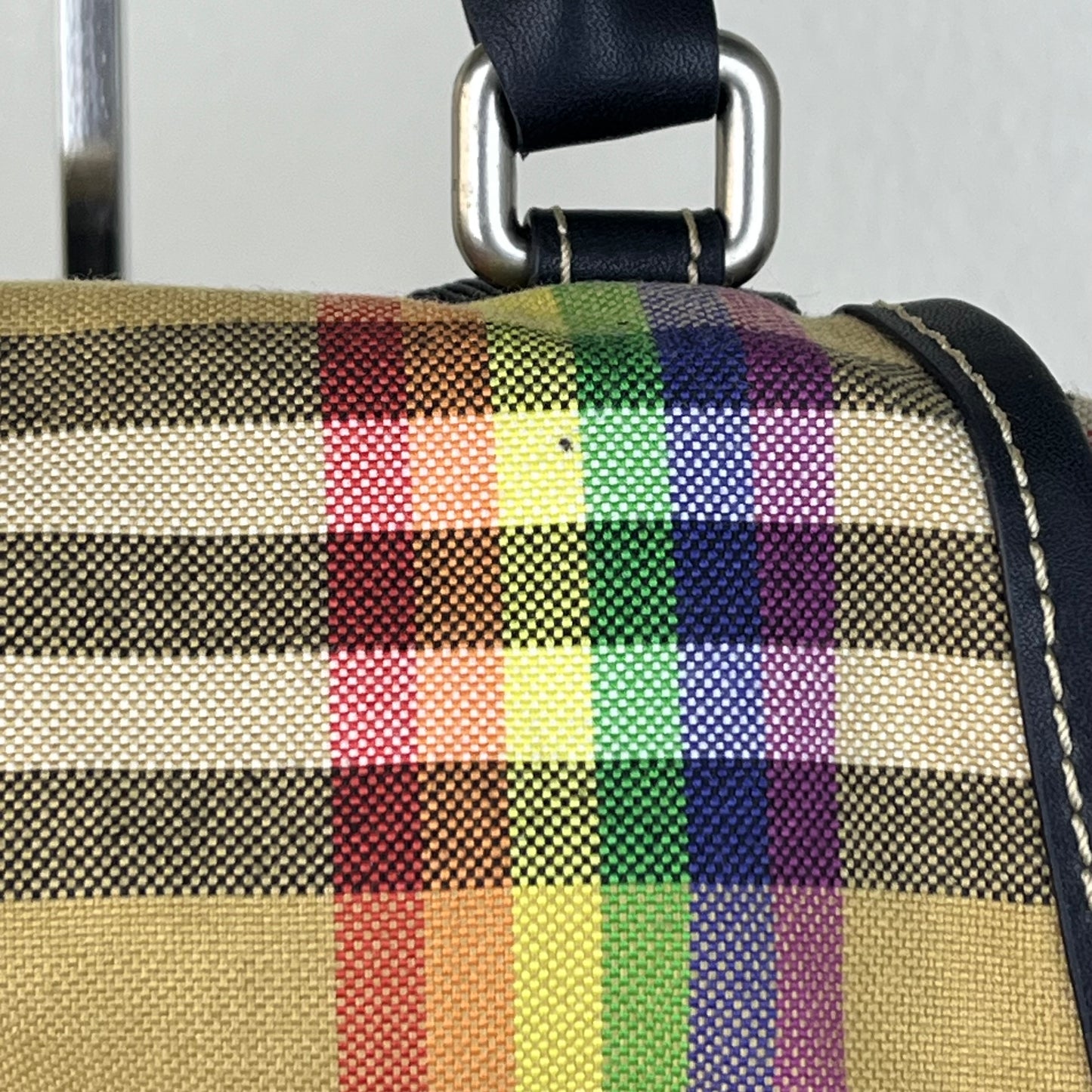 Burberry Vintage Rainbow Check Rucksack Backpack – 14"H x 12"L x 5"W