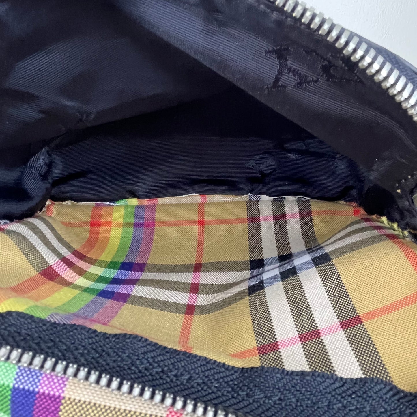 Burberry Vintage Rainbow Check Rucksack Backpack – 14"H x 12"L x 5"W