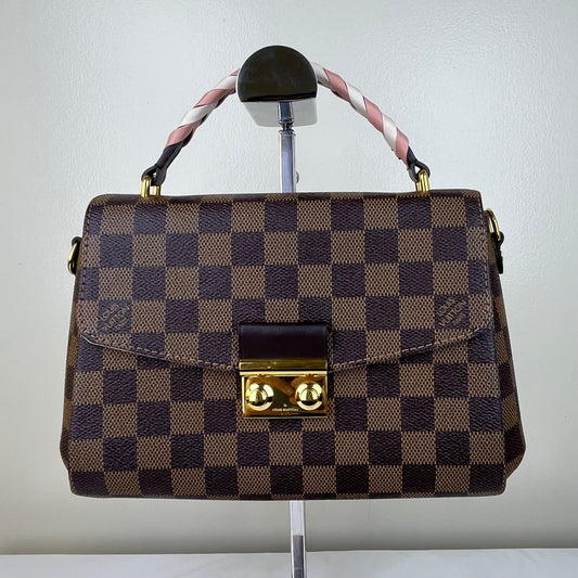 Louis Vuitton Croisette Damier Ebene Pink Braided – 6.3"H x 7.9"L x 2.8"W