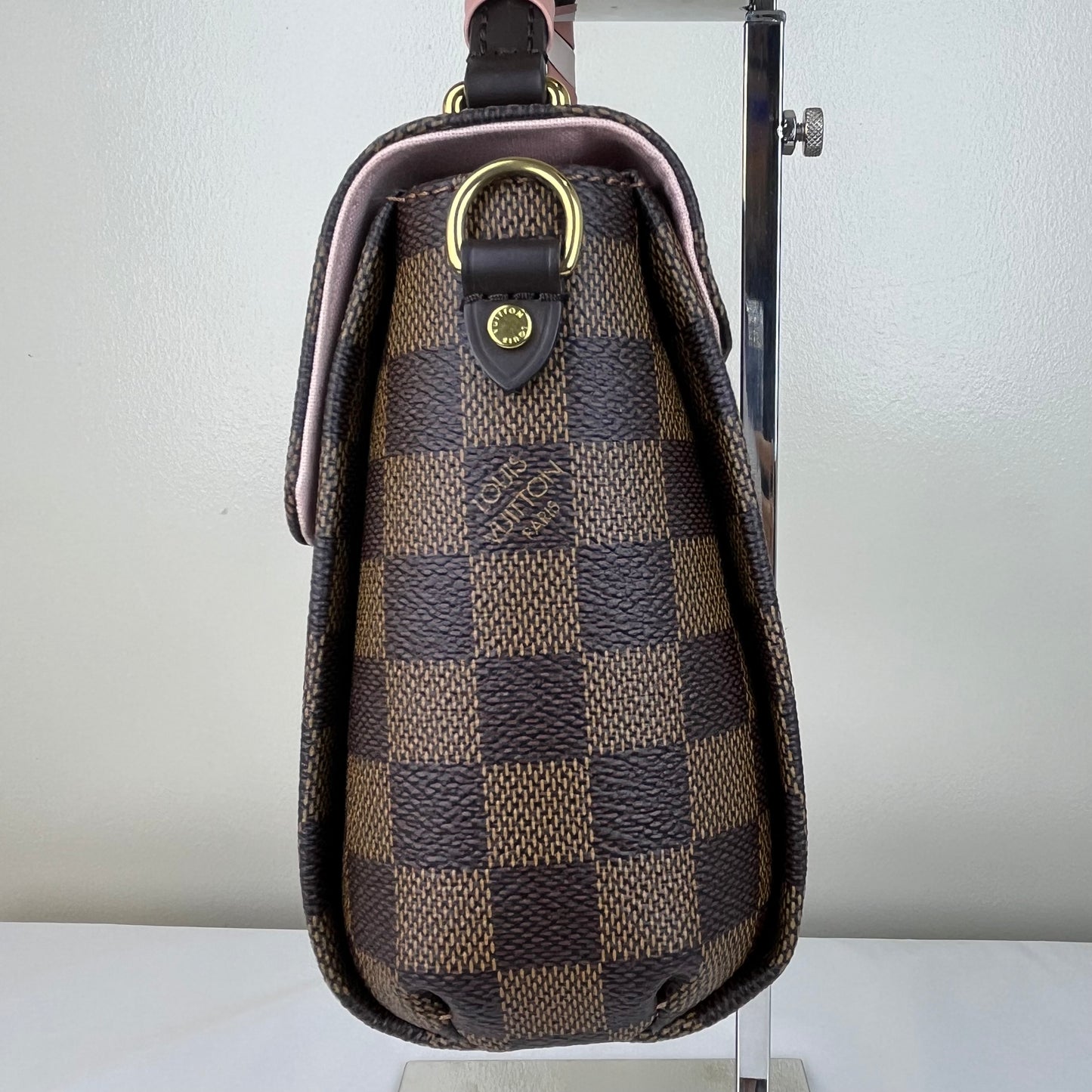 Louis Vuitton Croisette Damier Ebene Pink Braided – 6.3"H x 7.9"L x 2.8"W