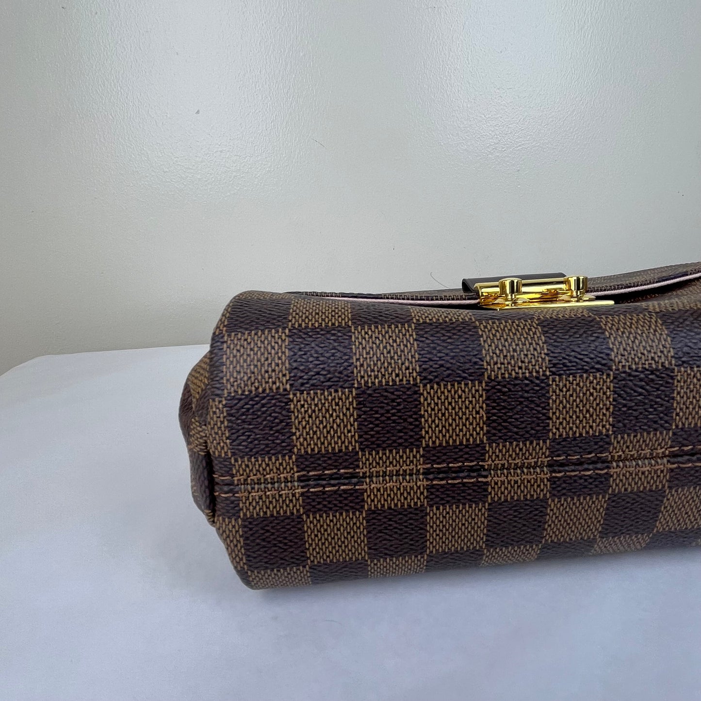 Louis Vuitton Croisette Damier Ebene Pink Braided – 6.3"H x 7.9"L x 2.8"W