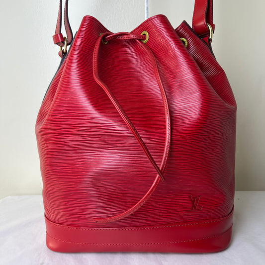 Louis Vuitton Noe MM Epi Red – 10.6"H x 13.4"L x 7.5"W