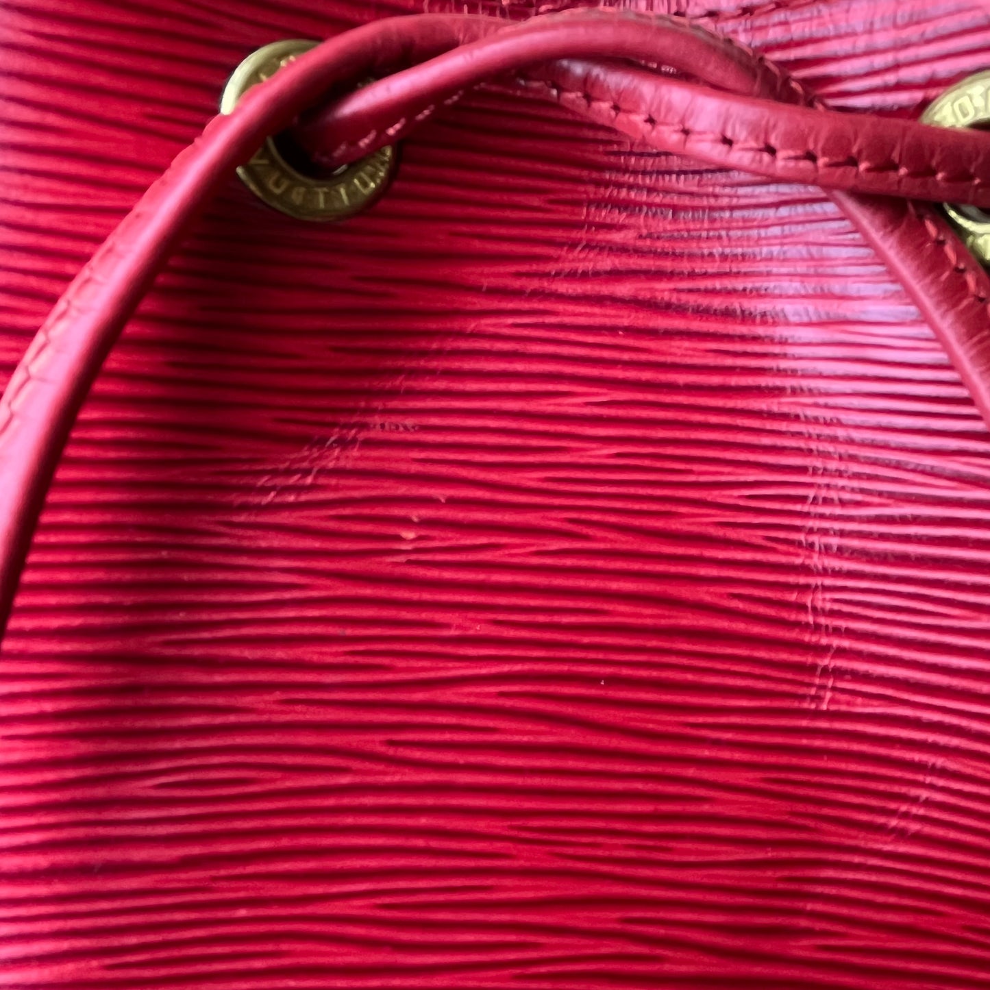 Louis Vuitton Noe MM Epi Red – 10.6"H x 13.4"L x 7.5"W