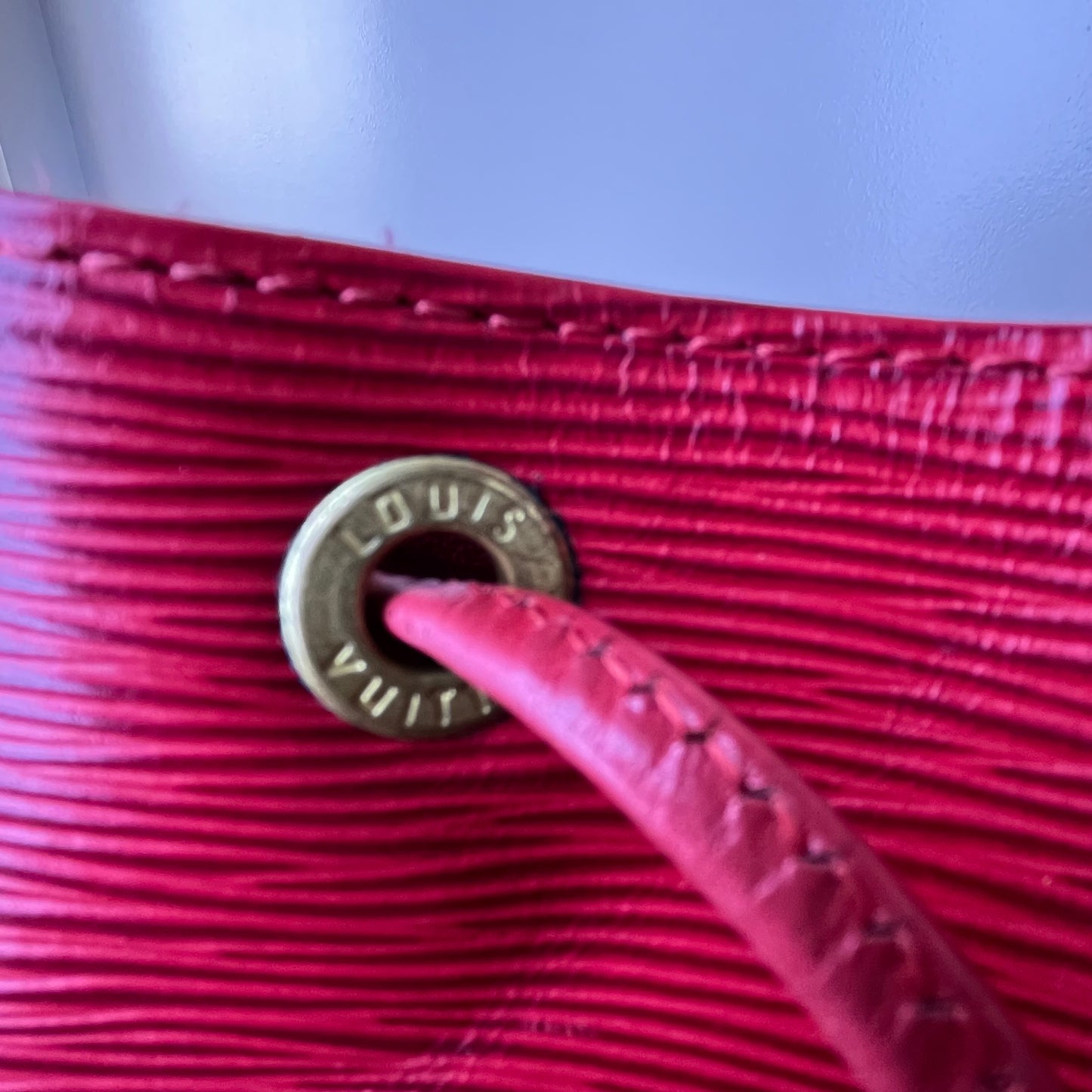 Louis Vuitton Noe MM Epi Red – 10.6"H x 13.4"L x 7.5"W