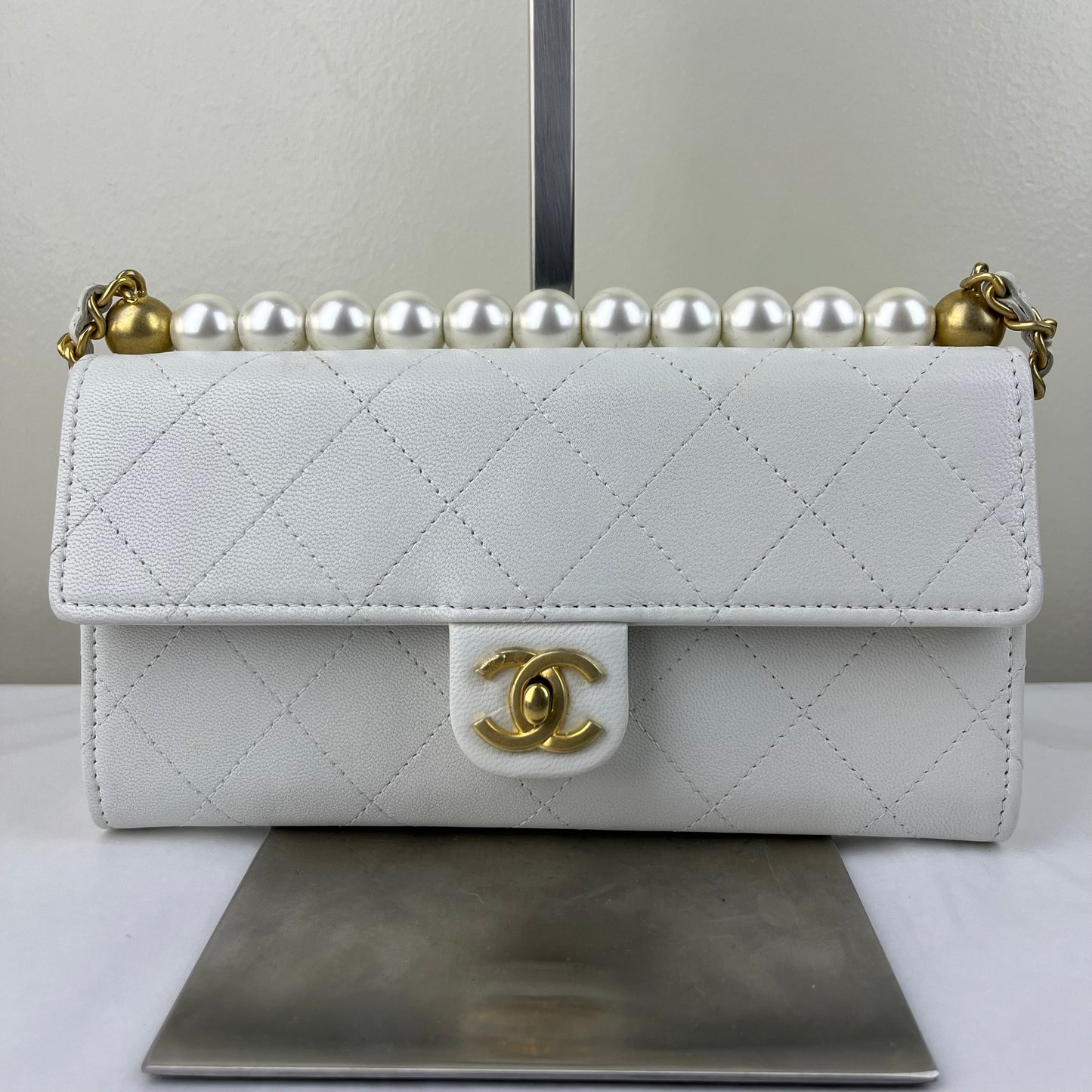 Louis Vuitton Wallet on Chain with Pearl White – 4.7"H x 7.5"L x 1.6"W