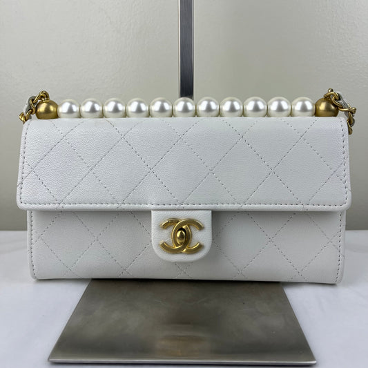 Louis Vuitton Wallet on Chain with Pearl White – 4.7"H x 7.5"L x 1.6"W