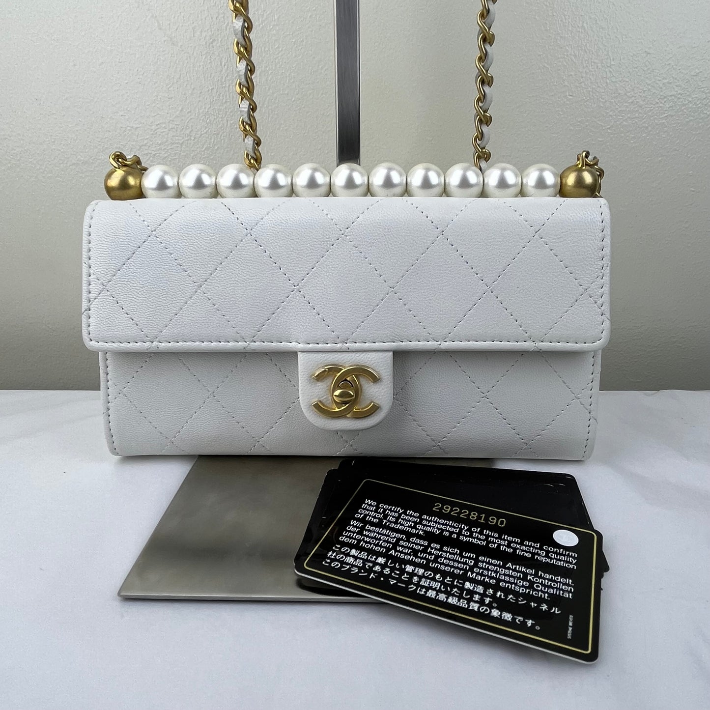 Louis Vuitton Wallet on Chain with Pearl White – 4.7"H x 7.5"L x 1.6"W