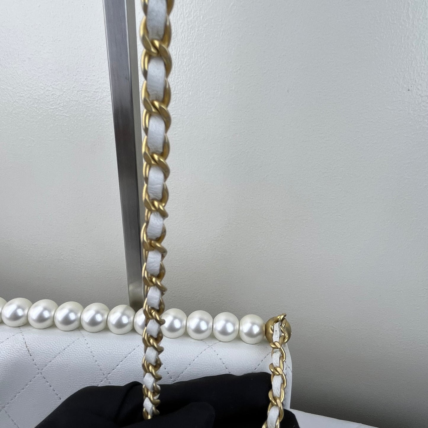 Louis Vuitton Wallet on Chain with Pearl White – 4.7"H x 7.5"L x 1.6"W