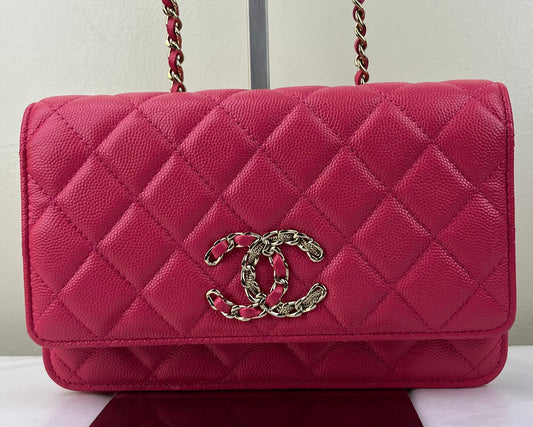 Chanel Wallet on Chain Pink – 4.8"H x 7.5"L x 1.4"W