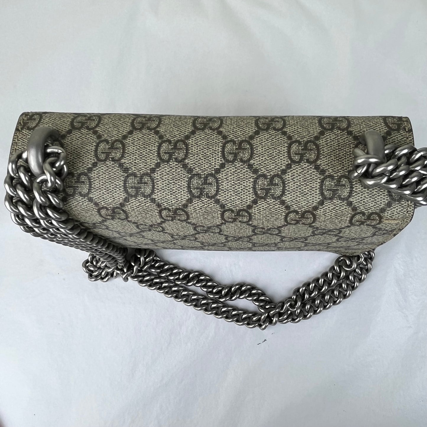 Gucci Dionysus GG Supreme Small – 8.5"H x 10.5"L x 2.8"W