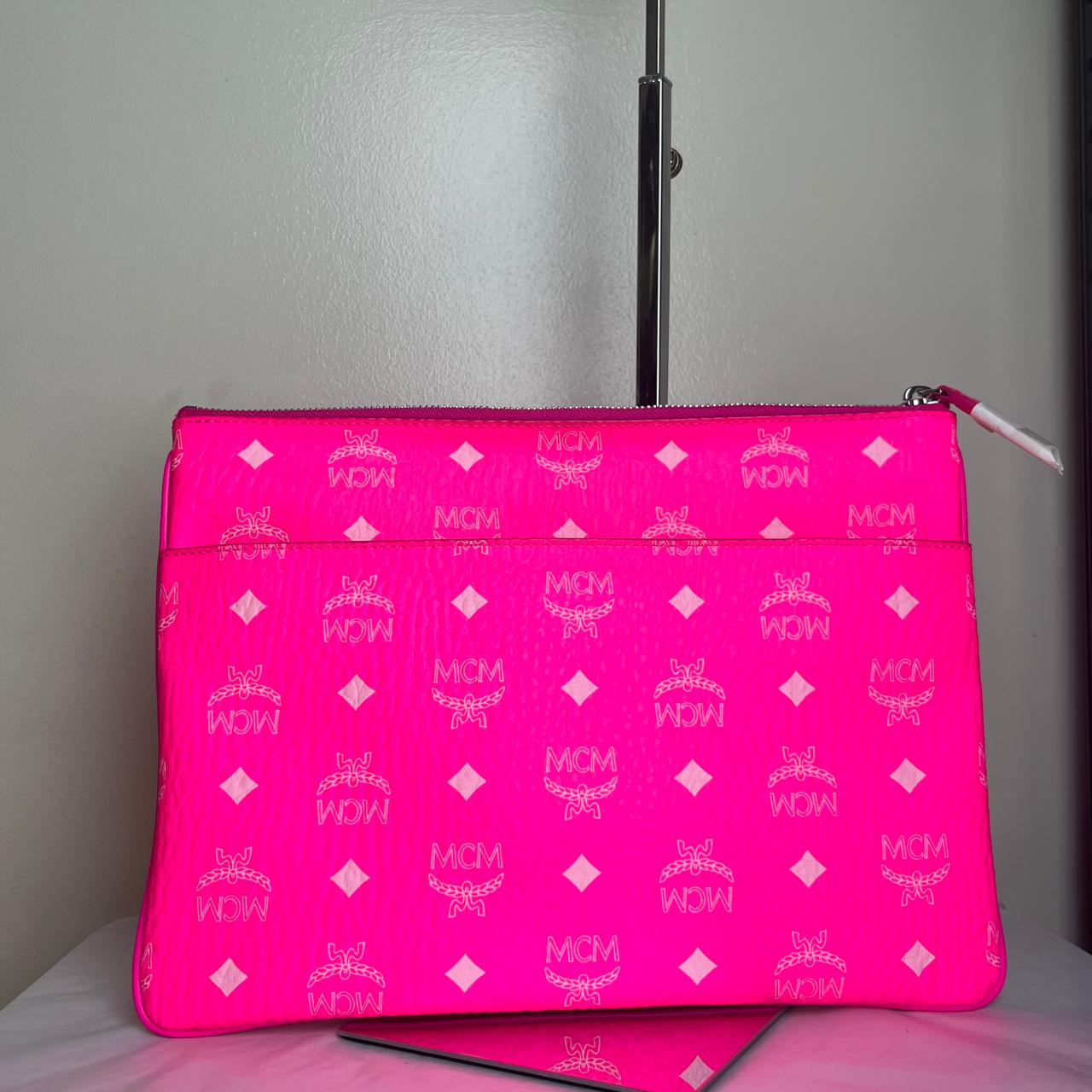 MCM Clutch Neon Pink